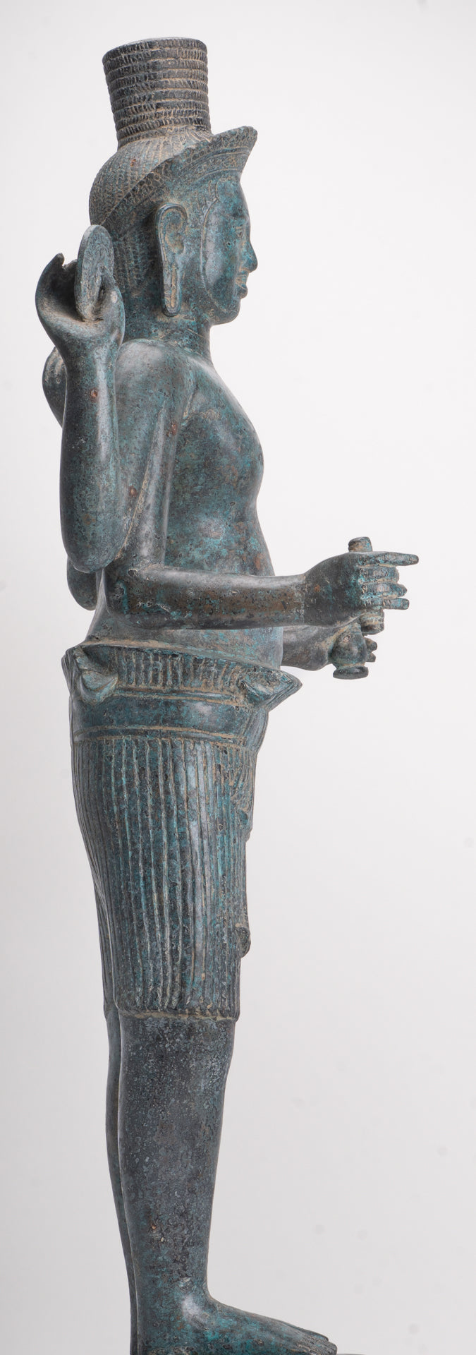 Vishnu - Antique Khmer Style Bronze Koh Ker Standing Vishnu Statue - 84cm/34"