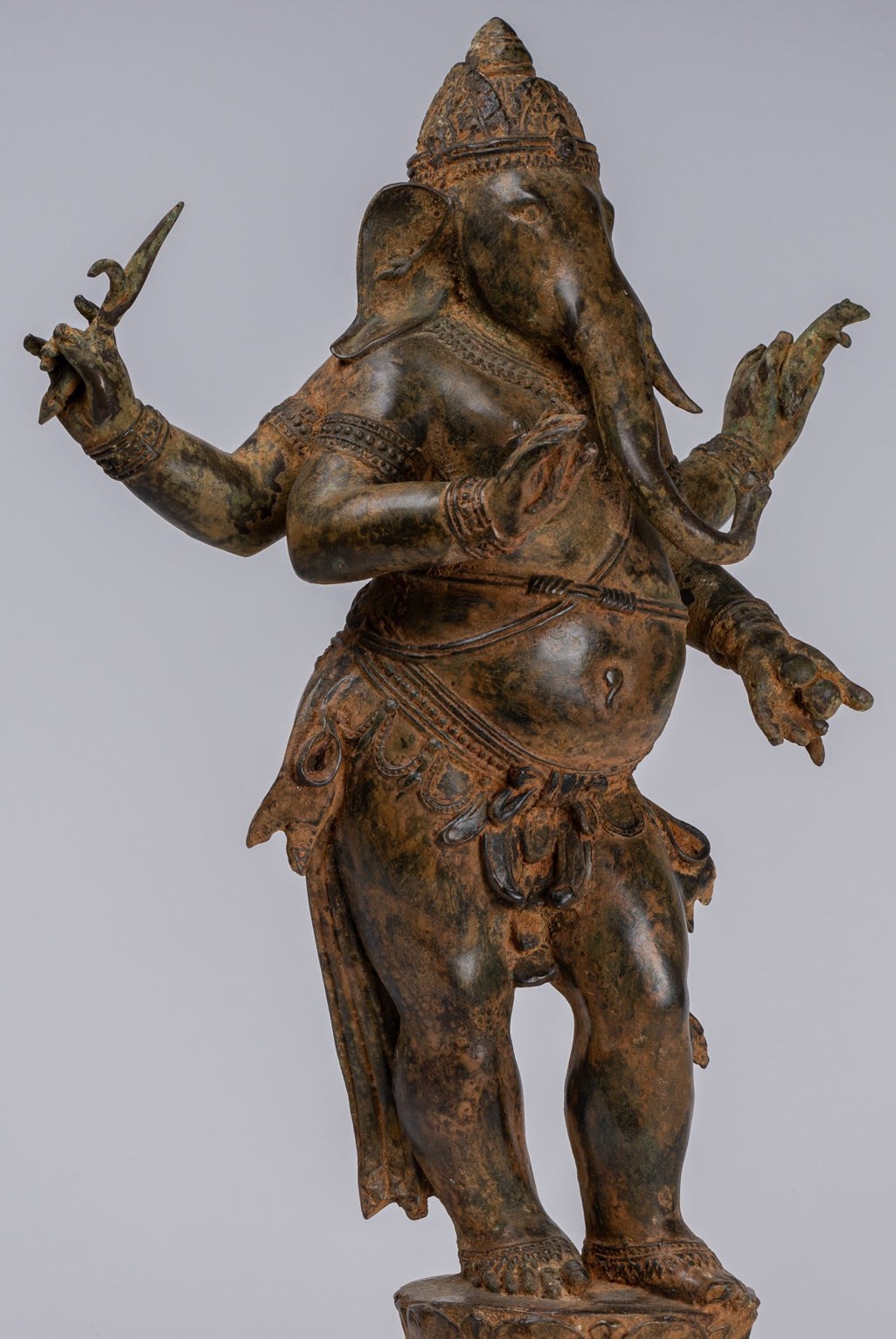 Ganesha Statue - Antique Chola Style Bronze Standing Ganesh Statue - 62cm/25"