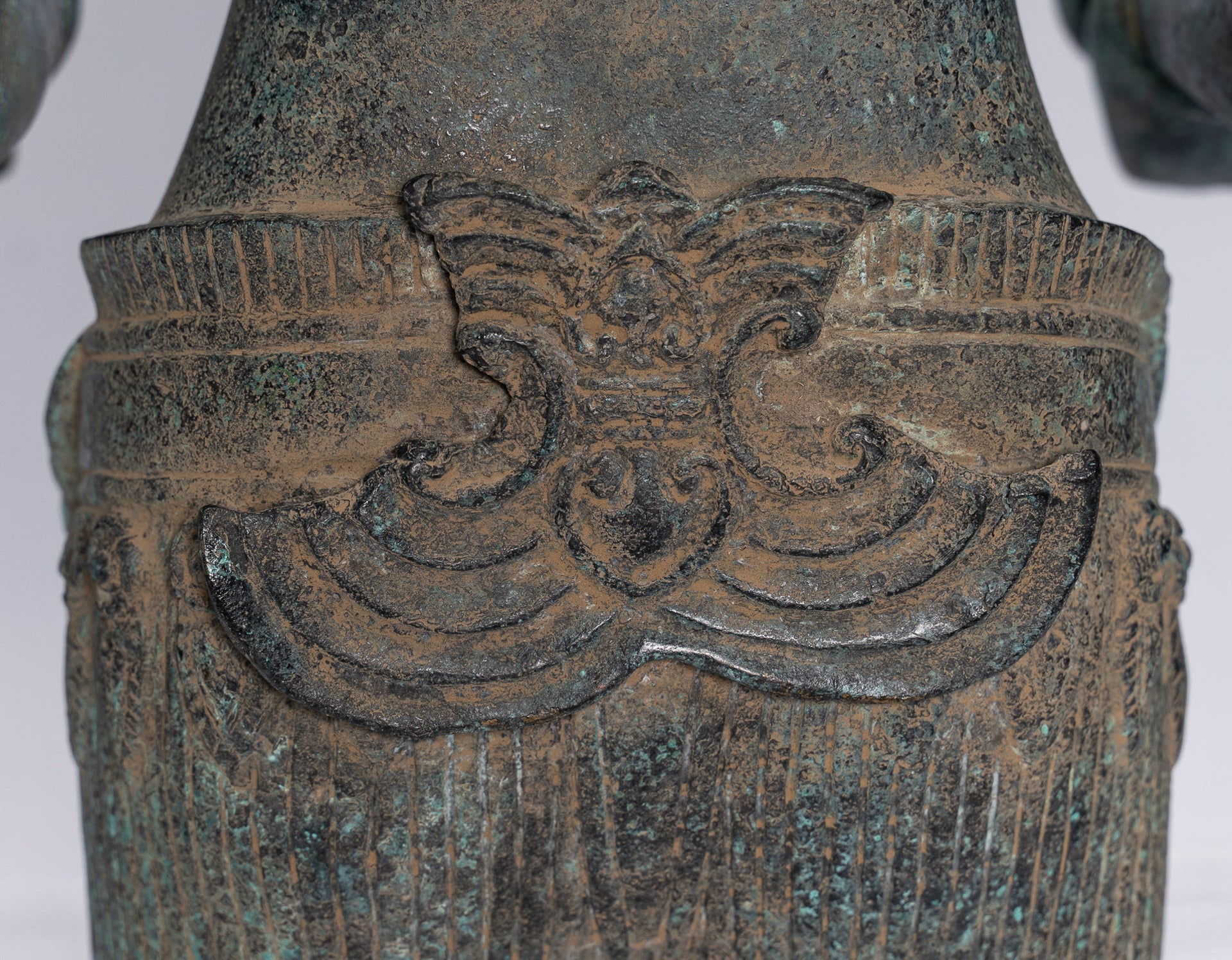 Antique Khmer Style Bronze Standing Bayon Vishnu Statue - Protector - 130cm/52"