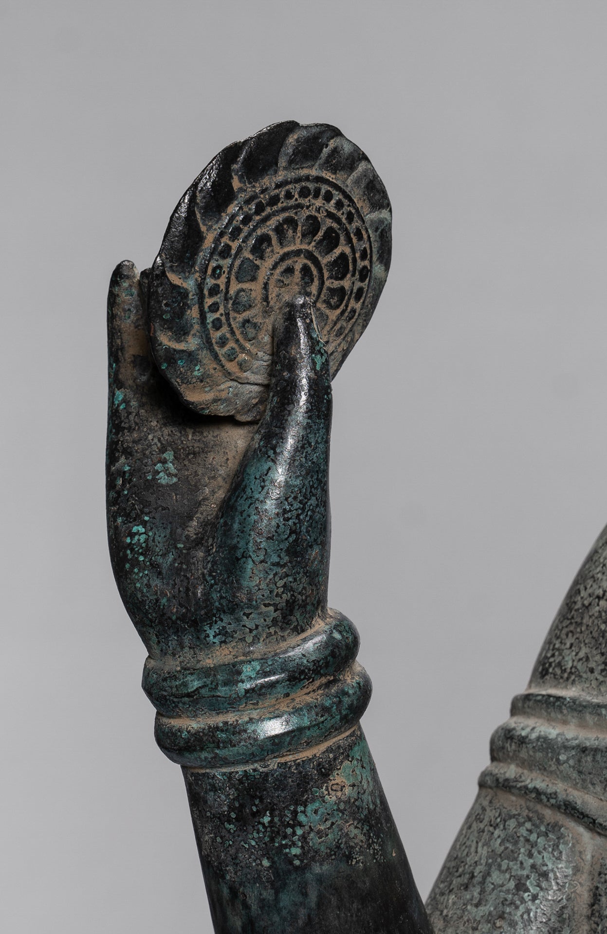 Antique Khmer Style Bronze Standing Bayon Vishnu Statue - Protector - 130cm/52"