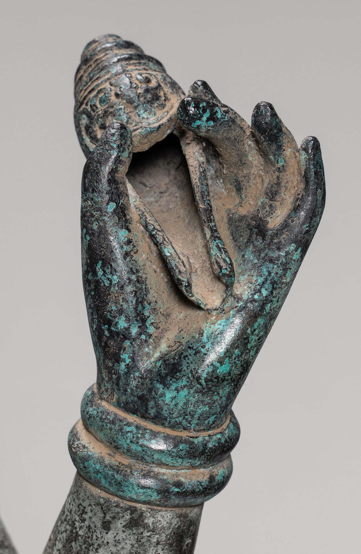 Antique Khmer Style Bronze Standing Bayon Vishnu Statue - Protector - 130cm/52"