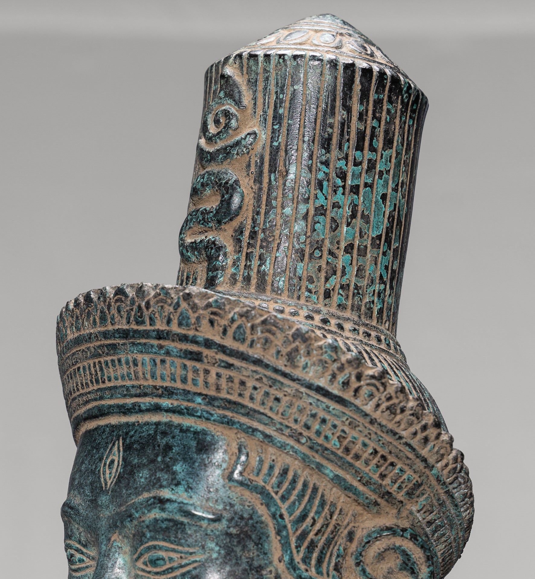 Antique Khmer Style Bronze Standing Bayon Vishnu Statue - Protector - 130cm/52"