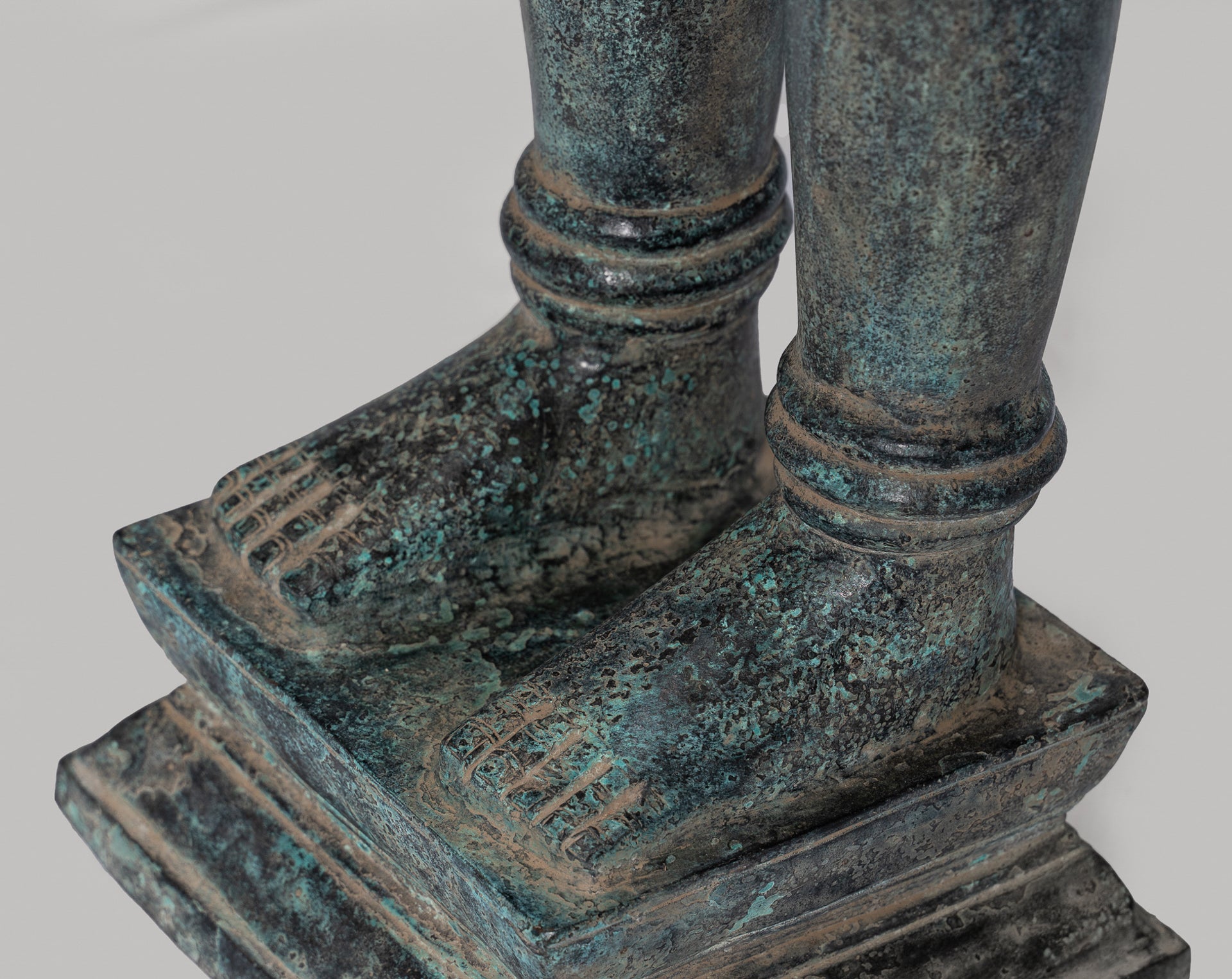 Antique Khmer Style Bronze Standing Bayon Vishnu Statue - Protector - 130cm/52"