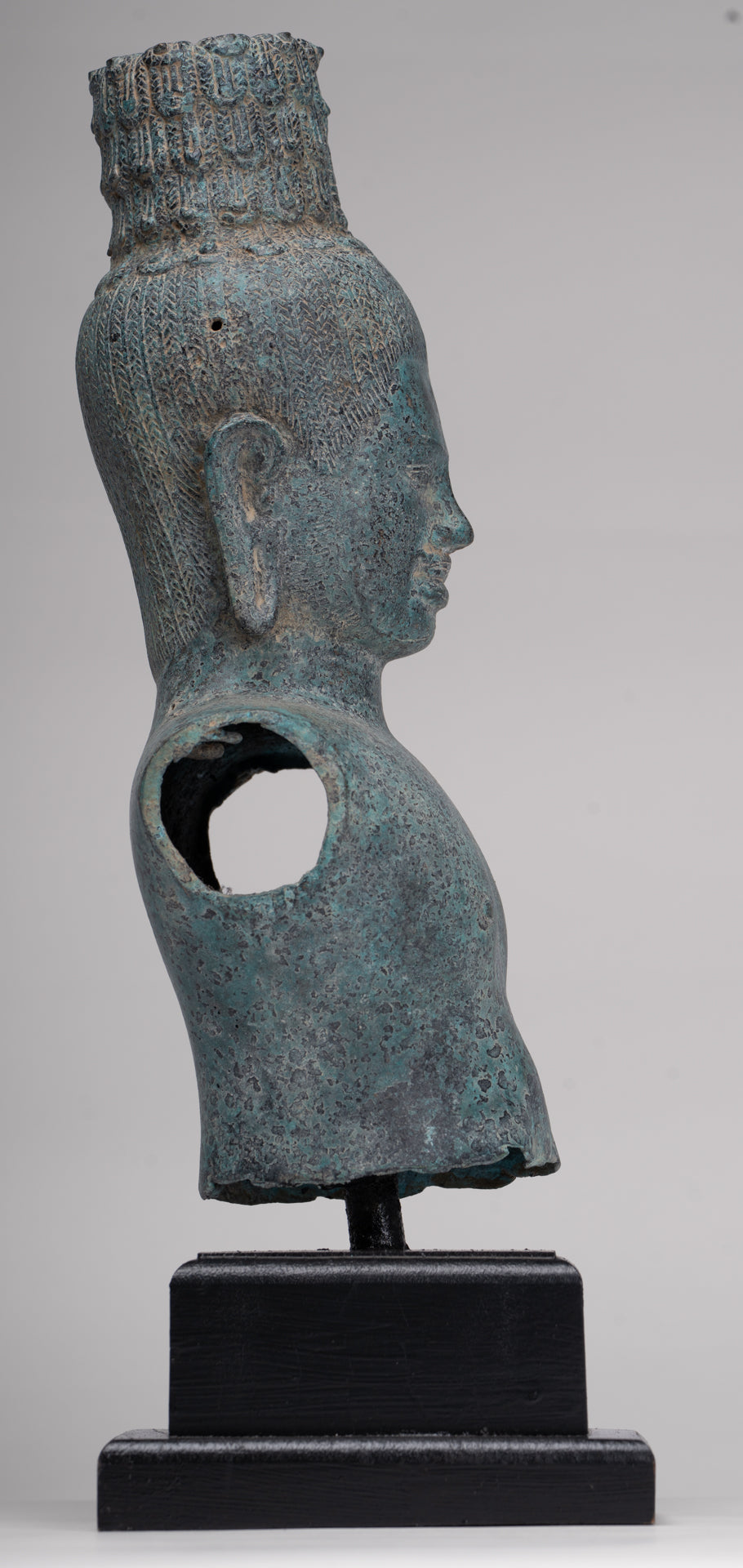 Buddha Statue - Antique Khmer Style Bronze Prakhon Chai Style Maitreya Buddha Torso Statue - 42cm/17"