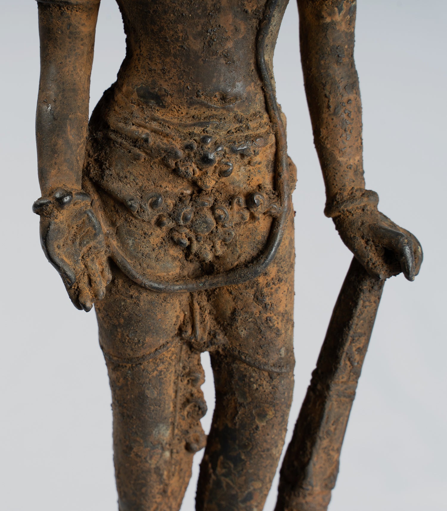 Vishnu - Estatua de bronce de alumno de estilo Java antiguo de Java - 29cm/11 "