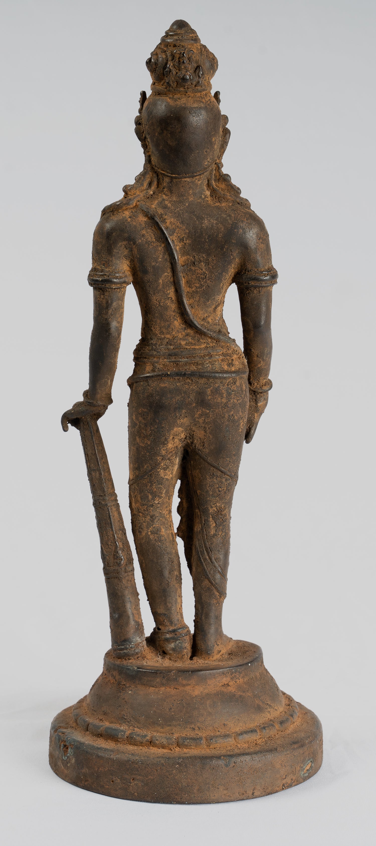 Vishnu - Estatua de bronce de alumno de estilo Java antiguo de Java - 29cm/11 "