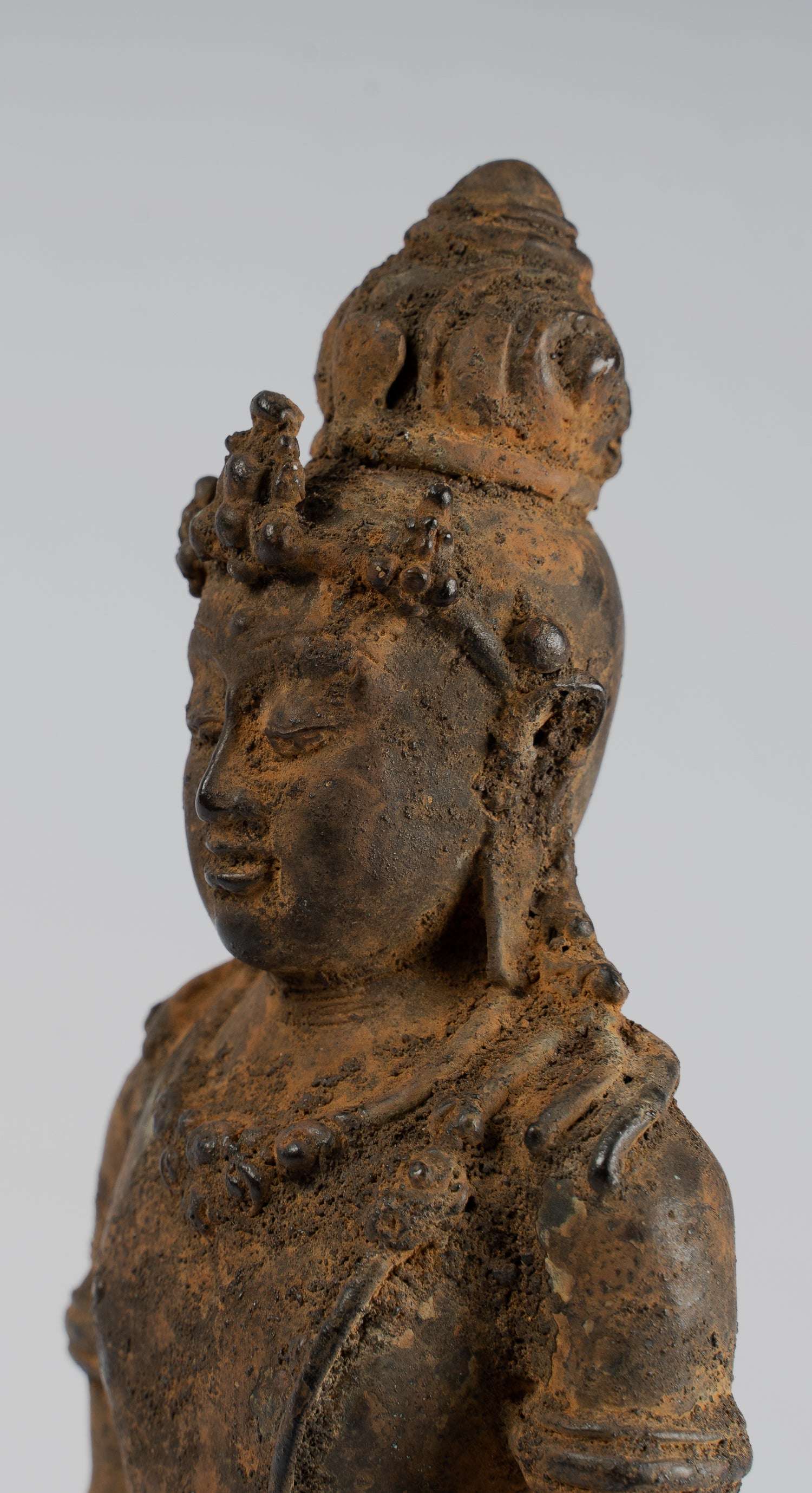 Vishnu - Estatua de bronce de alumno de estilo Java antiguo de Java - 29cm/11 "