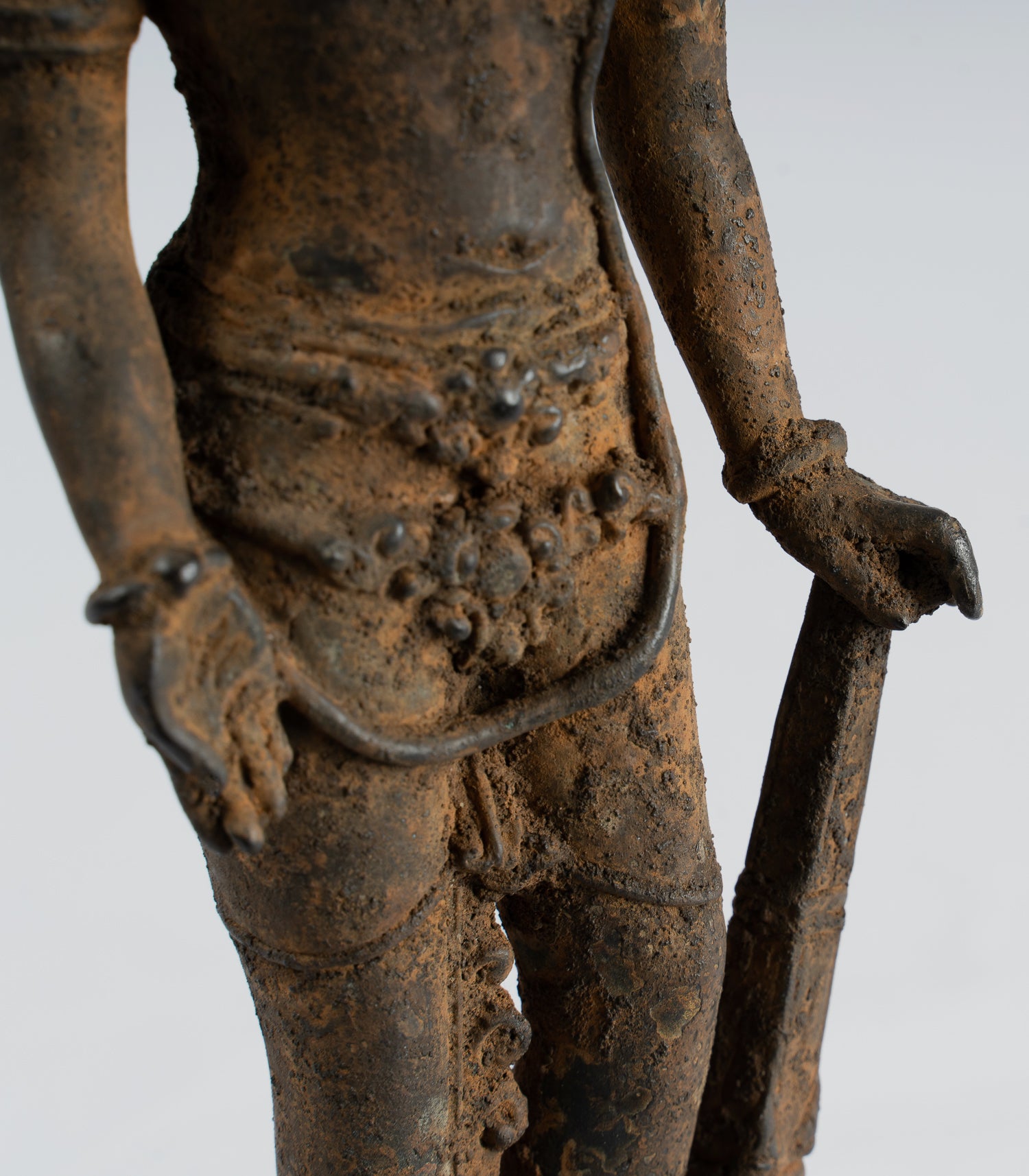 Vishnu - Estatua de bronce de alumno de estilo Java antiguo de Java - 29cm/11 "