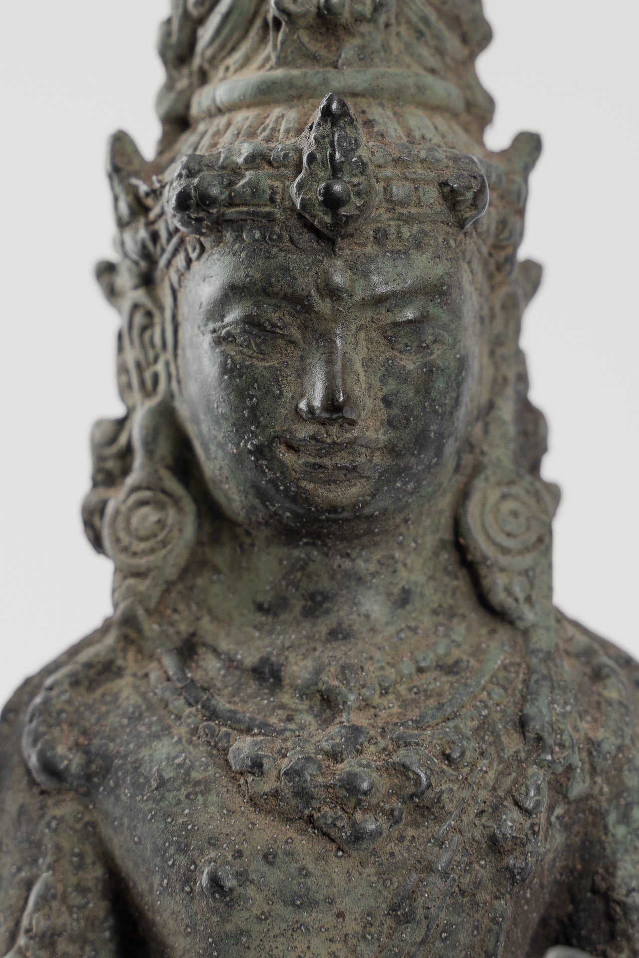 Shiva Statue - Antique Java Style Majapahit Standing Bronze Shiva Statue - 31cm/12"