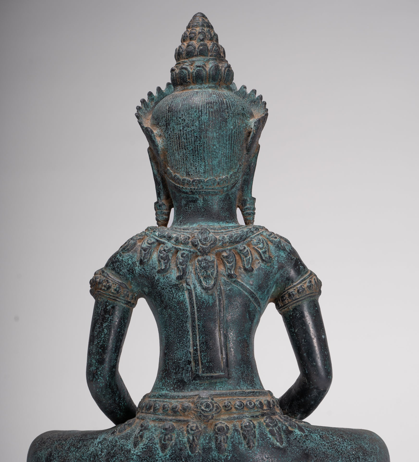 Buddha Statue - Antique Bayon Style Khmer Buddha Statue - Meditation Mudra - 43cm/17"