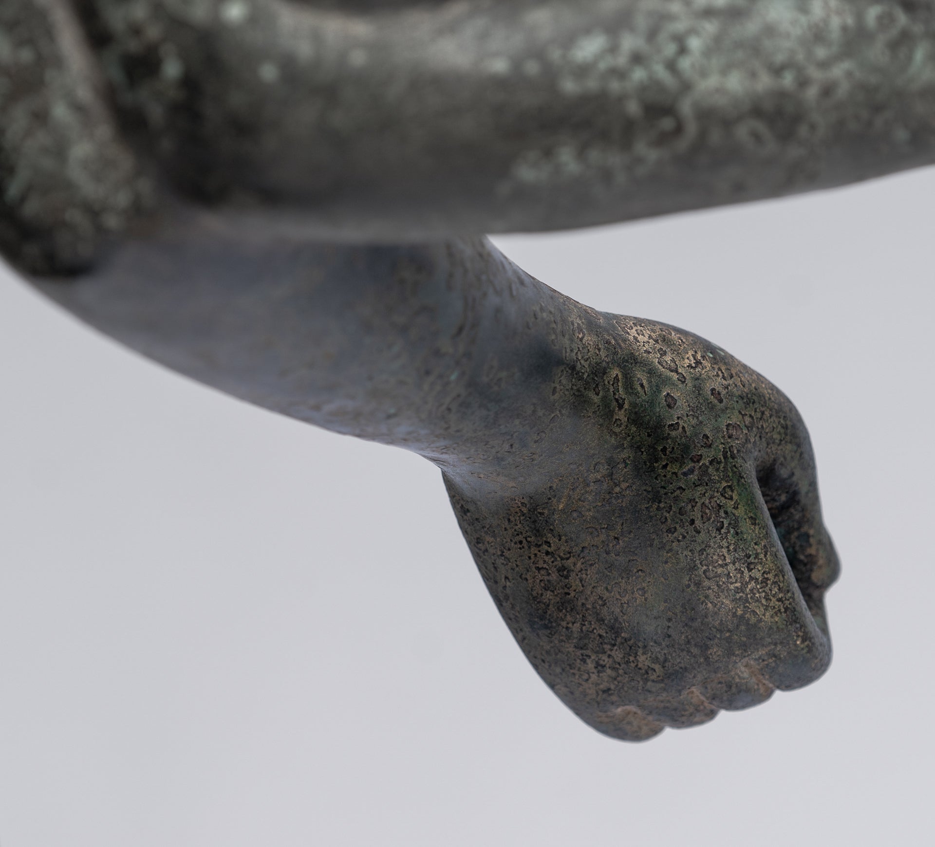 Large Antique Khmer Style Standing Bronze Bayon Style Lokeshvara Statue - 122cm/49"