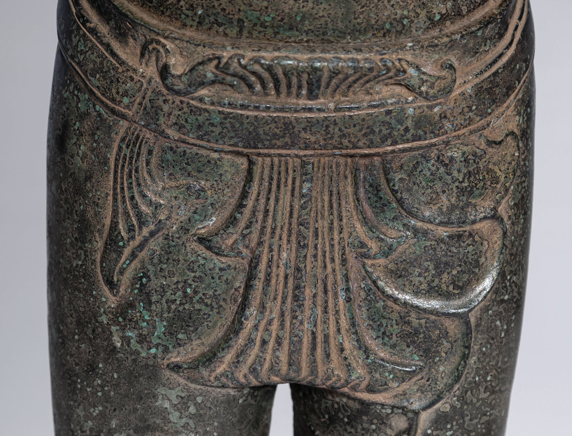 Large Antique Khmer Style Standing Bronze Bayon Style Lokeshvara Statue - 122cm/49"