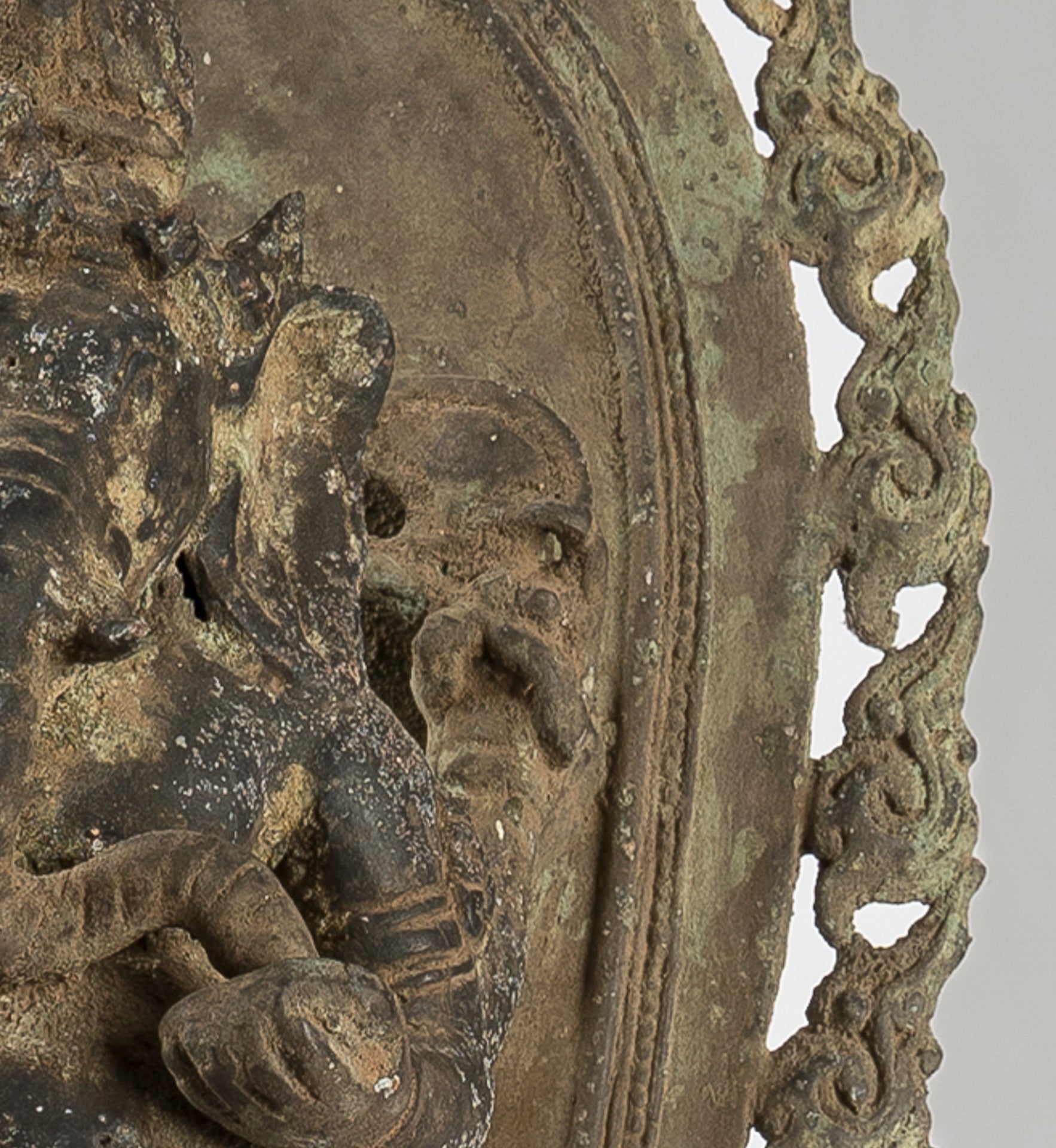 Ganesha Statue - Antique Javanese Style Bronze Dancing Indonesian Ganesha Statue - 42cm/17"