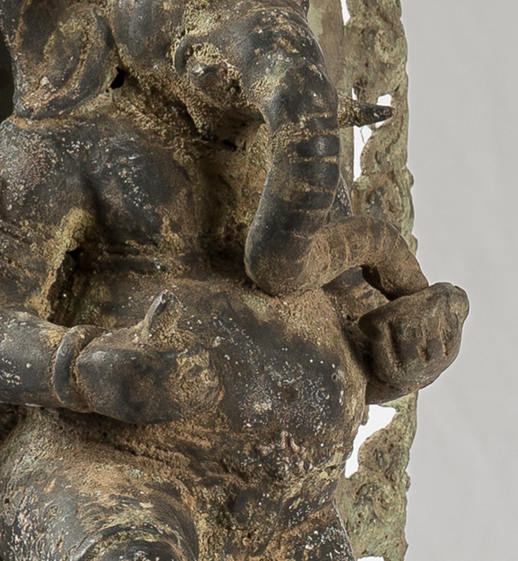 Ganesha Statue - Antique Javanese Style Bronze Dancing Indonesian Ganesha Statue - 42cm/17"