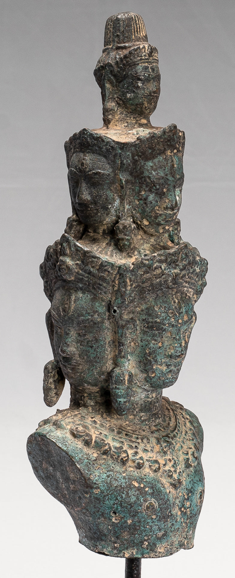 Bodhisattva - Antique Baphuon Style Mounted Bronze Hevajra Statue - 33cm/13" Tall