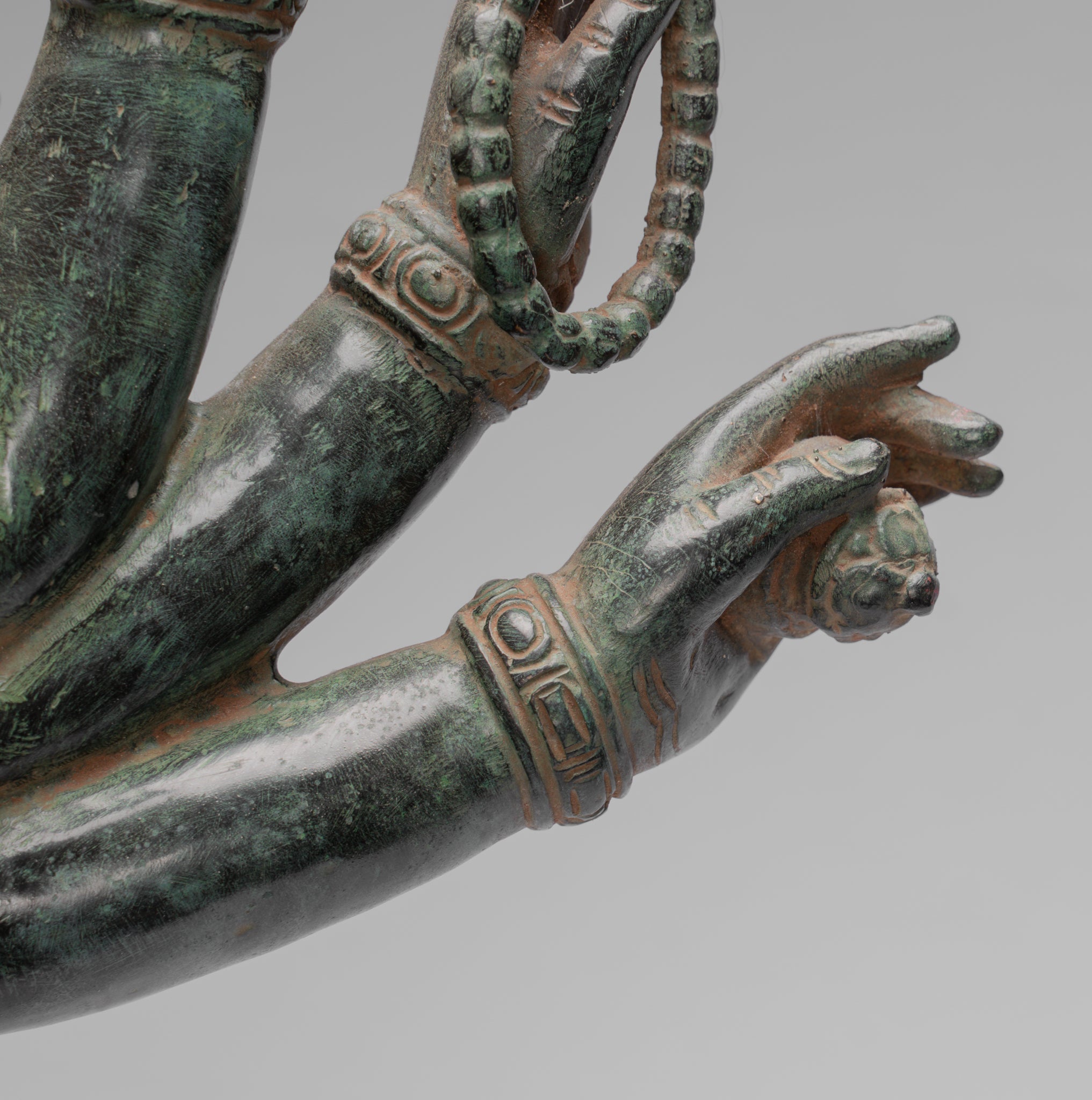 Estatua de Ganesha - Estatua de bronce de bronce de estilo Jhmer antiguo y Yoni - 86 cm/34 "