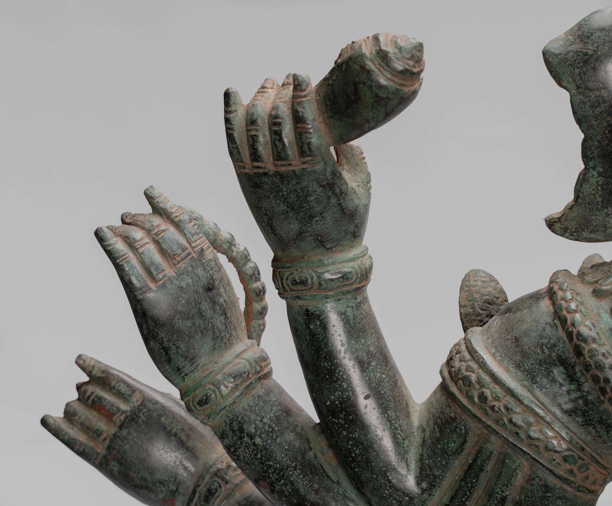 Estatua de Ganesha - Estatua de bronce de bronce de estilo Jhmer antiguo y Yoni - 86 cm/34 "