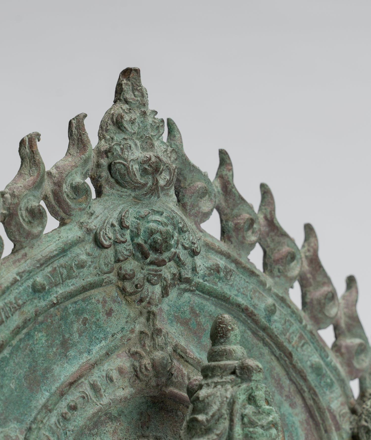 Lokeshvara Statue - Antique Indonesian Style Bronze Javanese Enthroned Seated Lokeshvara Statue -34cm/14"