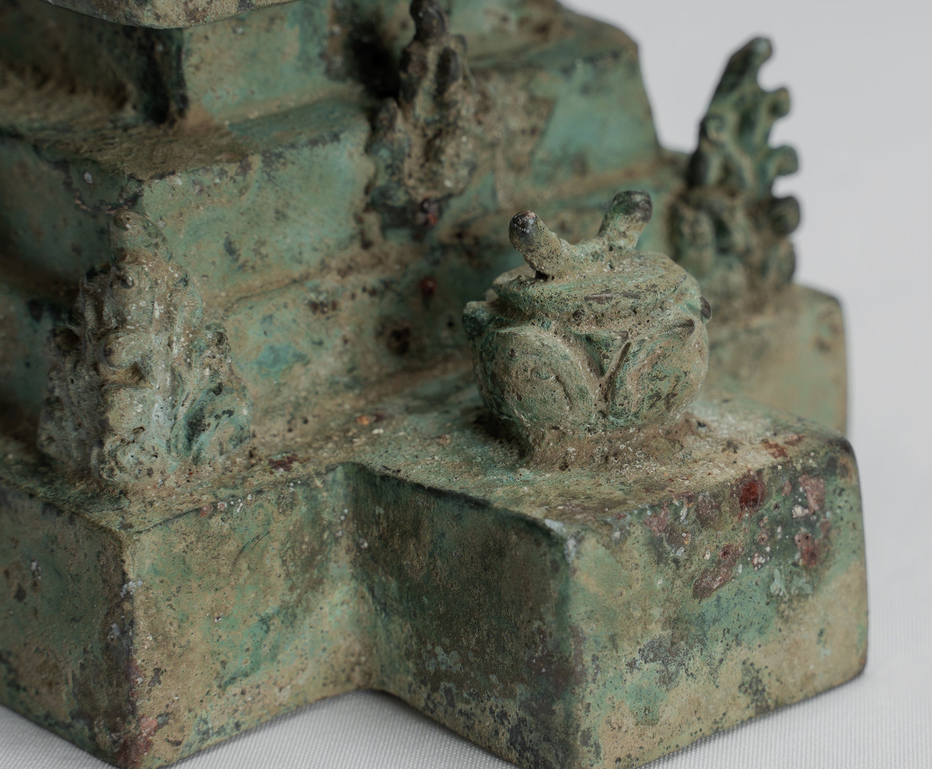 Buddha Statue - Antique Indonesian Style Bronze Seated Javanese Teaching Buddha Statue -26cm/10"