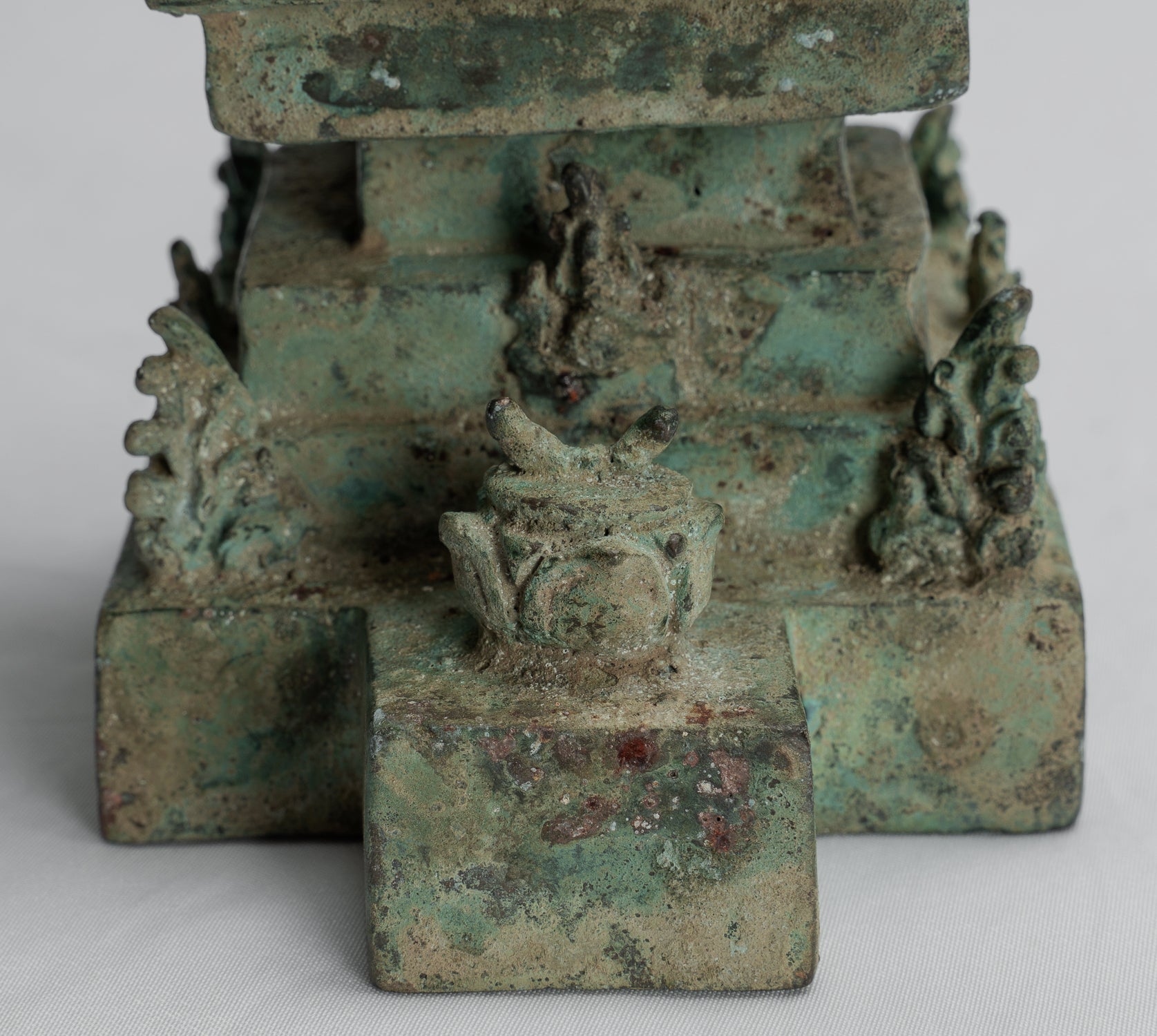 Buddha Statue - Antique Indonesian Style Bronze Seated Javanese Teaching Buddha Statue -26cm/10"