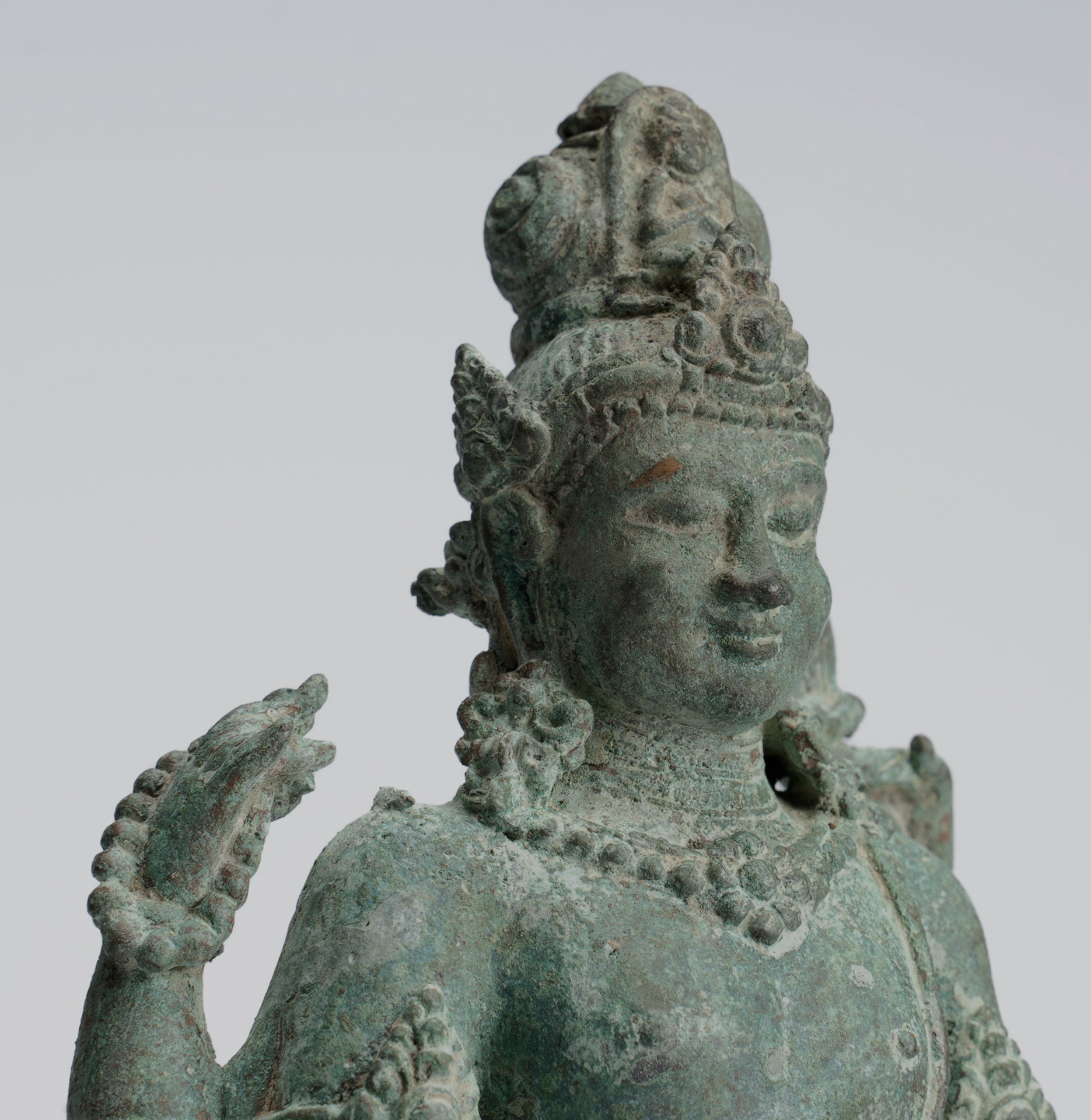 Bodhisattva Statue -Antique Indonesian Style Javanese Avalokiteshvara Bodhisattva Statue - 20.5cm/8"