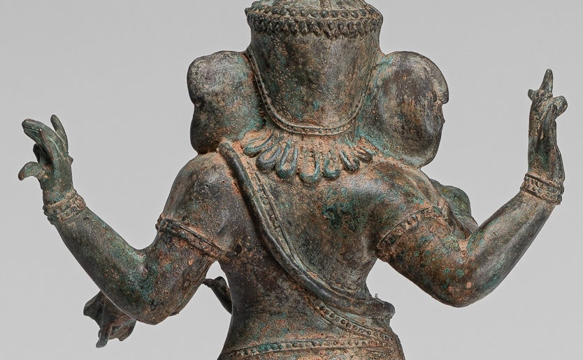 Ganesha Statue - Antique Chola Style Indian Bronze Standing Ganesh Statue - 49cm/20"