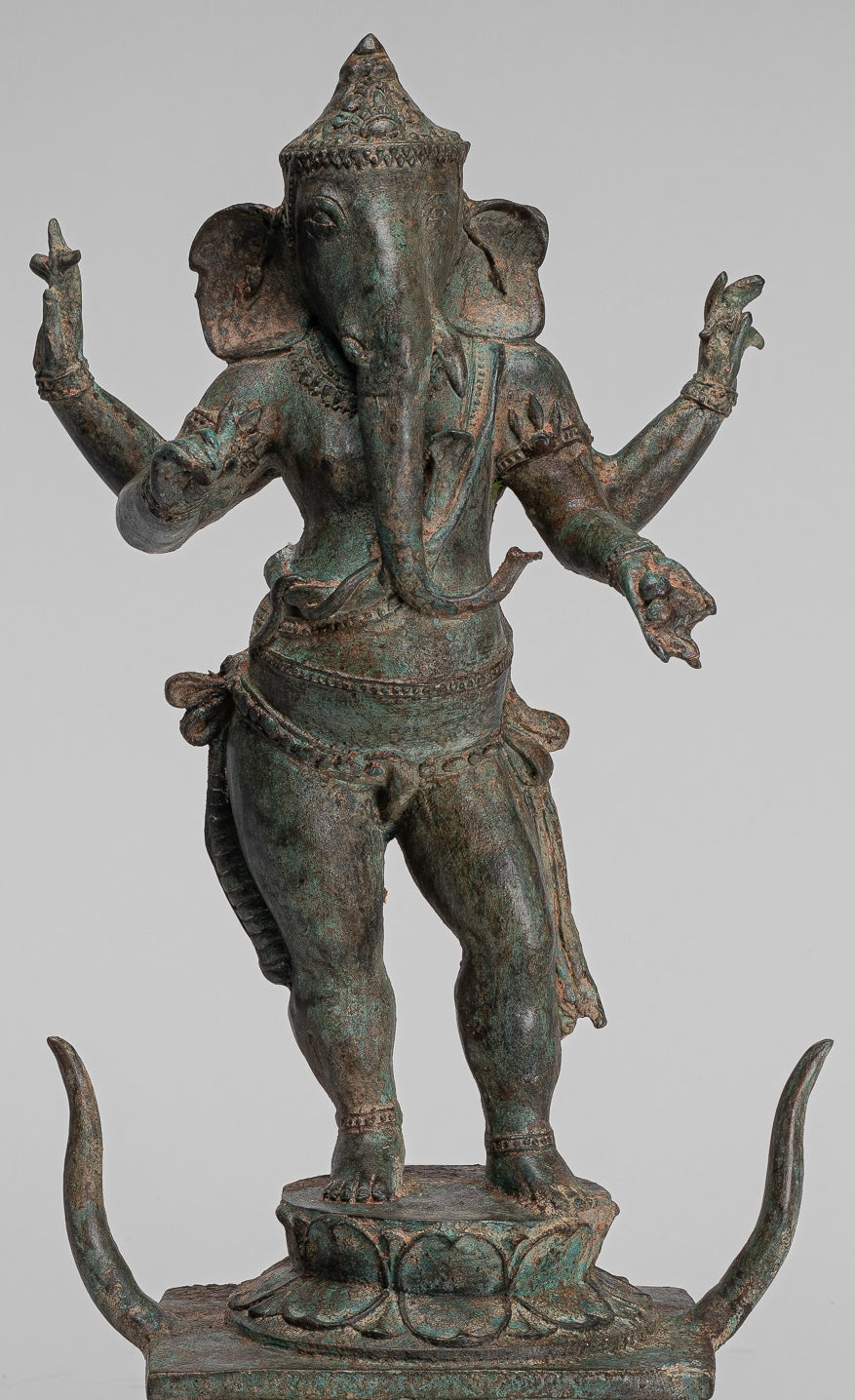 Ganesha Statue - Antique Chola Style Indian Bronze Standing Ganesh Statue - 49cm/20"