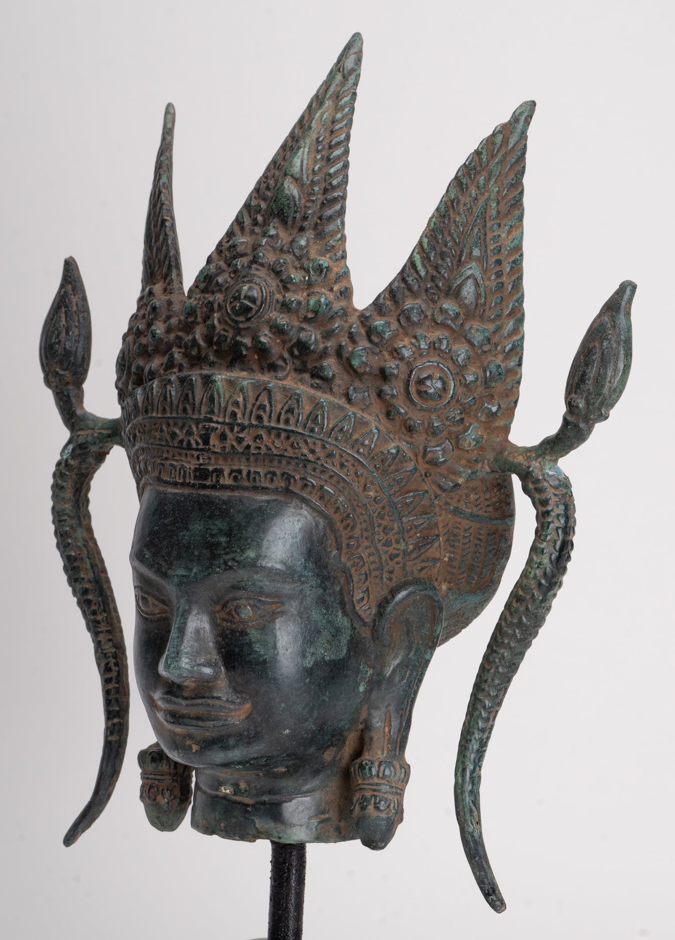 Antique Khmer Style Bronze Angkor Wat Apsara or Angel Statue - 35cm/14"