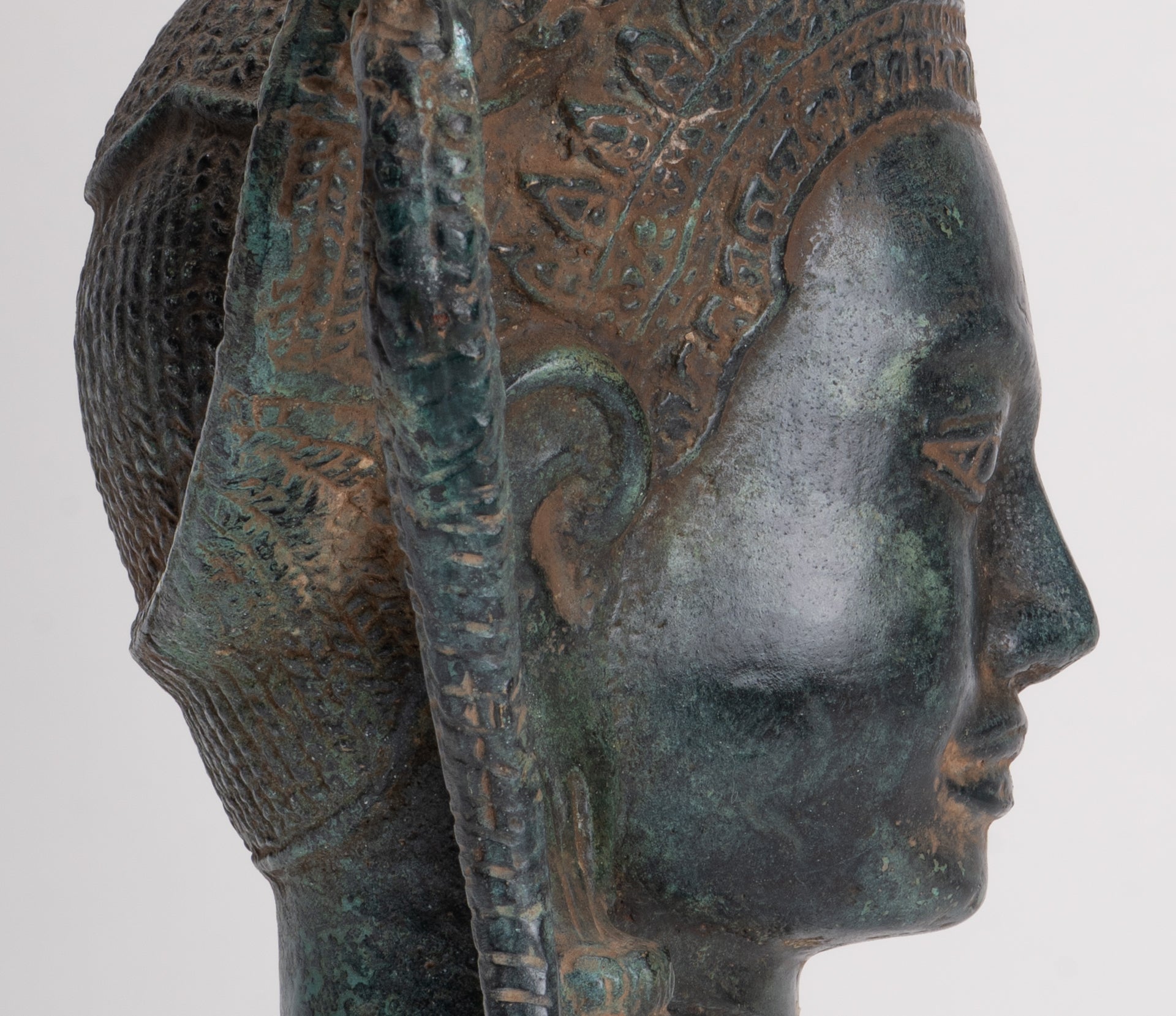 Antique Khmer Style Bronze Angkor Wat Apsara or Angel Statue - 35cm/14"