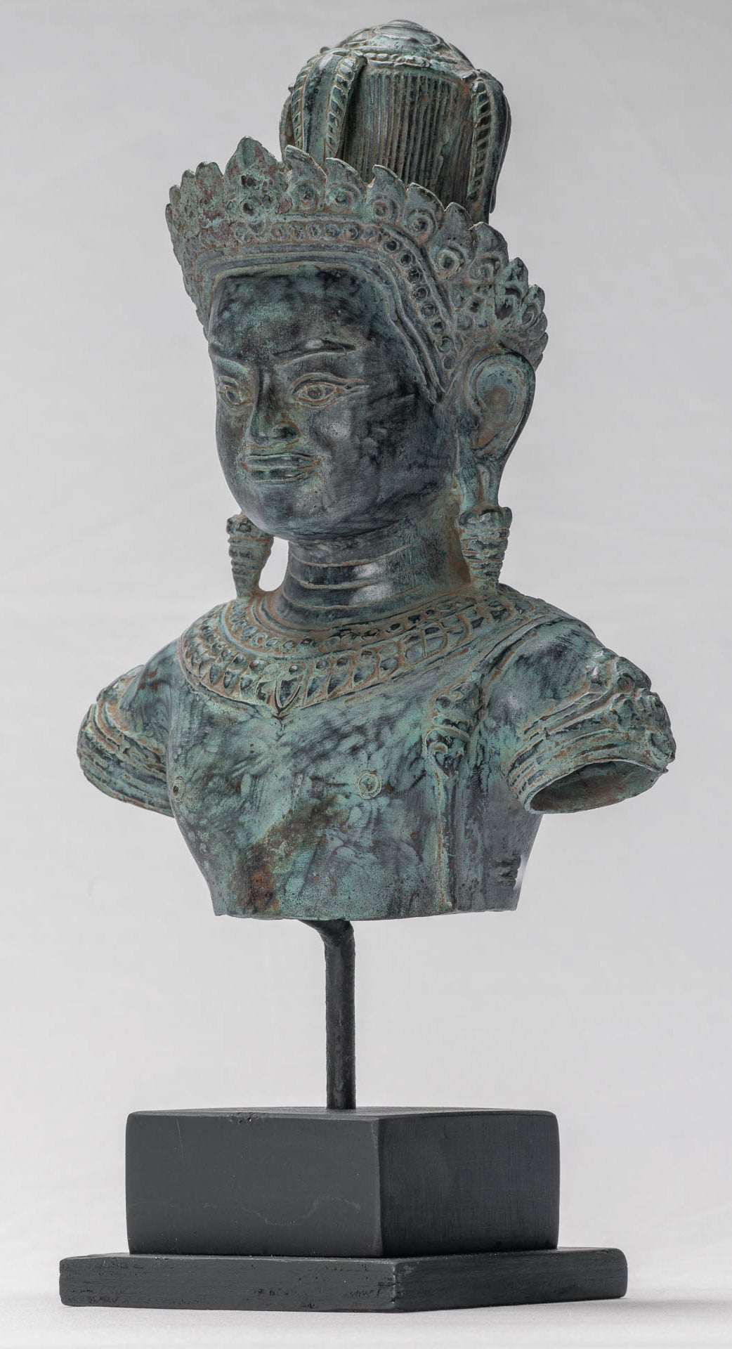 Vishnu Statue - Antique Khmer Style Angkor Wat Bronze Vishnu Statue - 37cm/15"