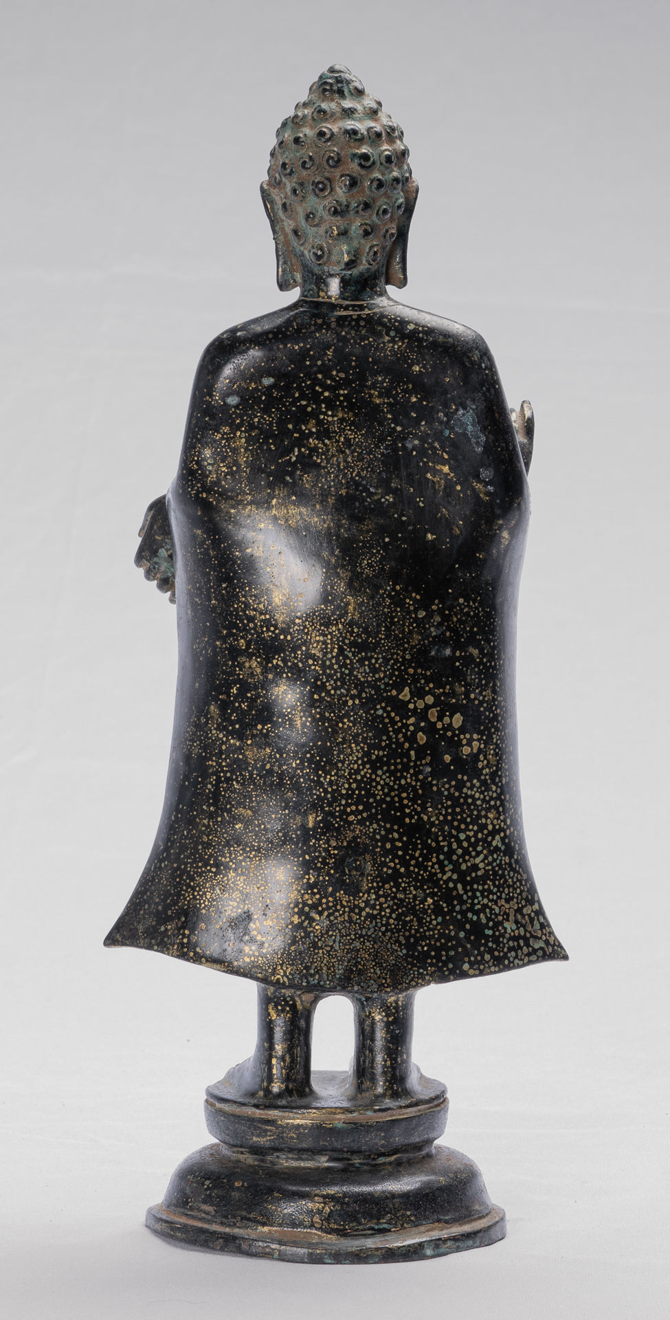 Buddha Statue - Antique Thai Style Dvaravati Bronze Standing Preaching Buddha Statue - 33cm/13"