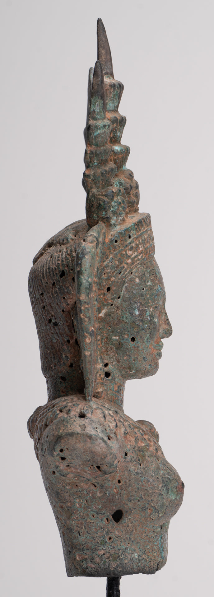 Apsara Statue - Antique Khmer Style Bronze Angkor Wat Apsara or Angel Statue - 33cm/13"