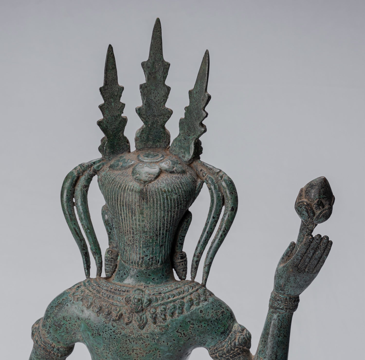 Apsara Statue - Antique Khmer Style Bronze Angkor Wat Apsara or Angel Statue - 62cm/25"