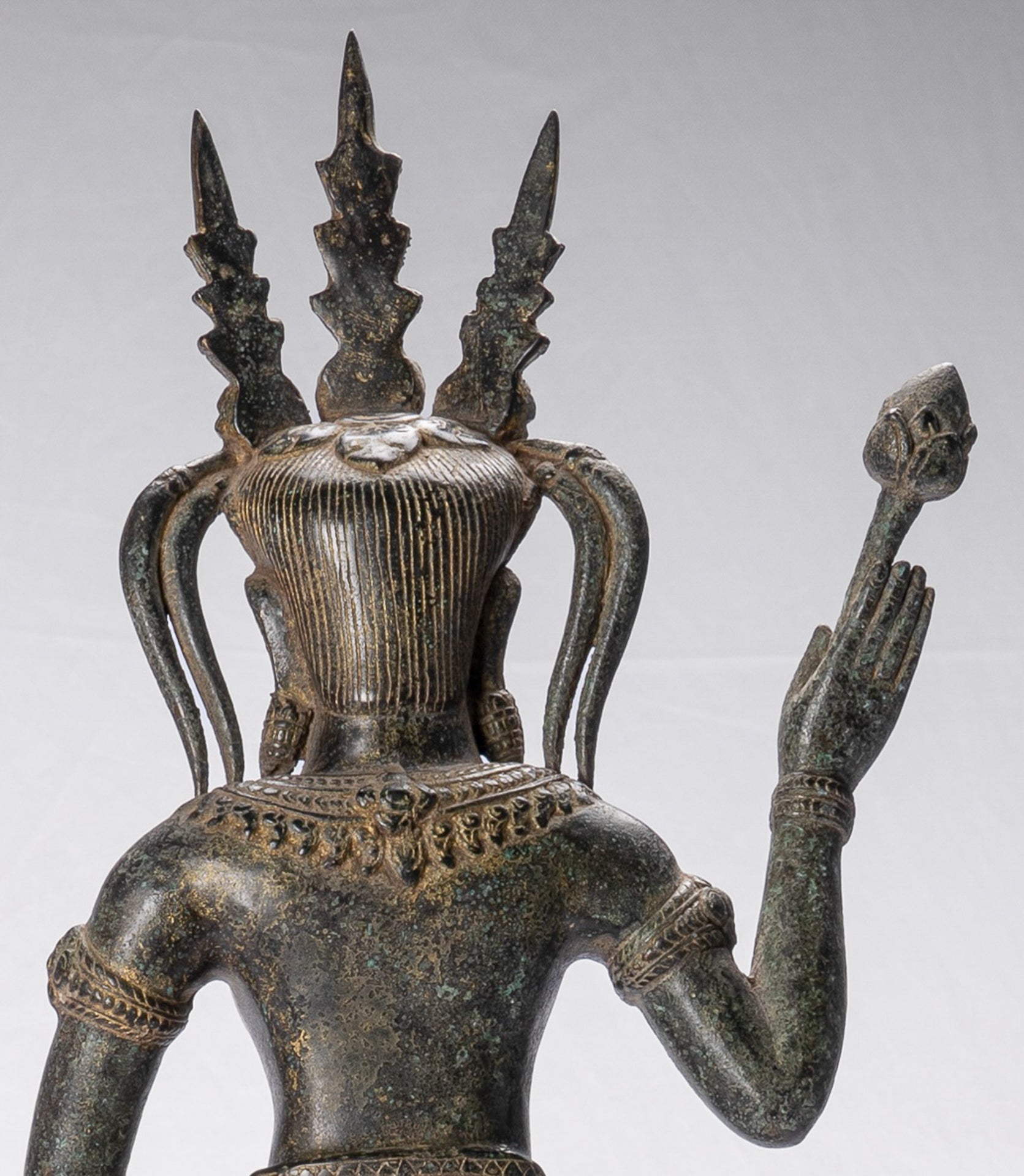 Apsara Statue - Antique Khmer Style Bronze Angkor Wat Apsara or Angel Statue - 61cm/24"