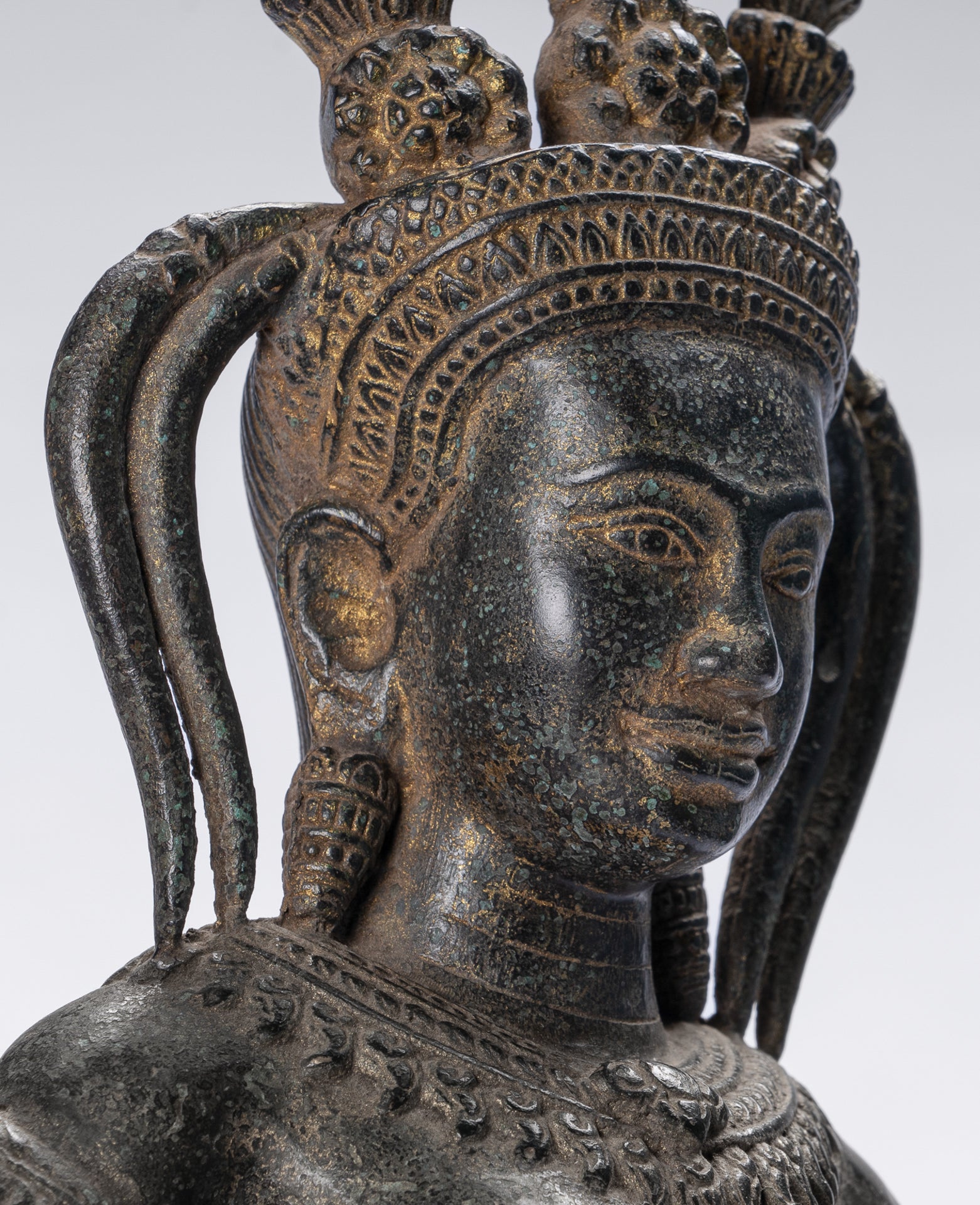 Apsara Statue - Antique Khmer Style Bronze Angkor Wat Apsara or Angel Statue - 61cm/24"