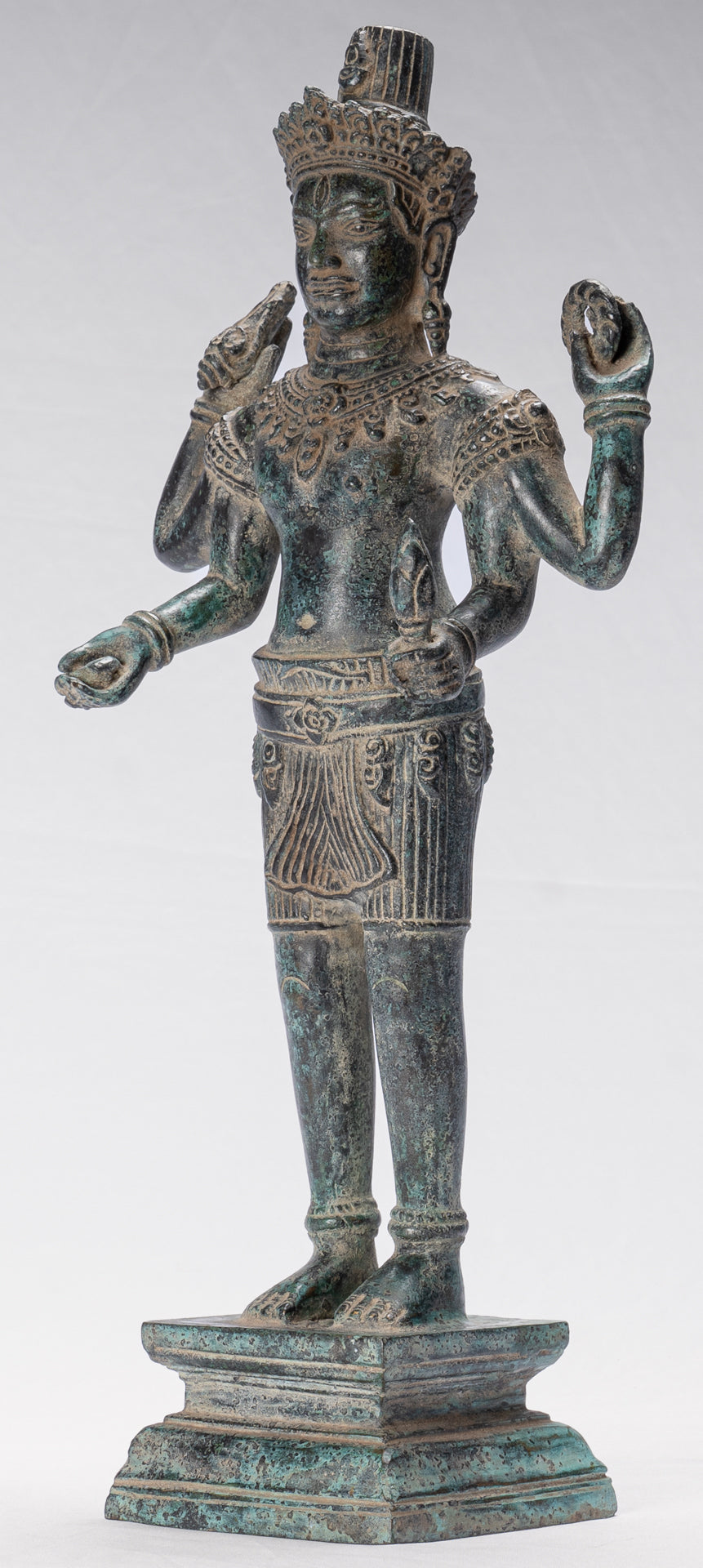 Shiva Statue - Antique Khmer Style Bronze Angkor Wat Style Shiva Statue - 44cm/18"