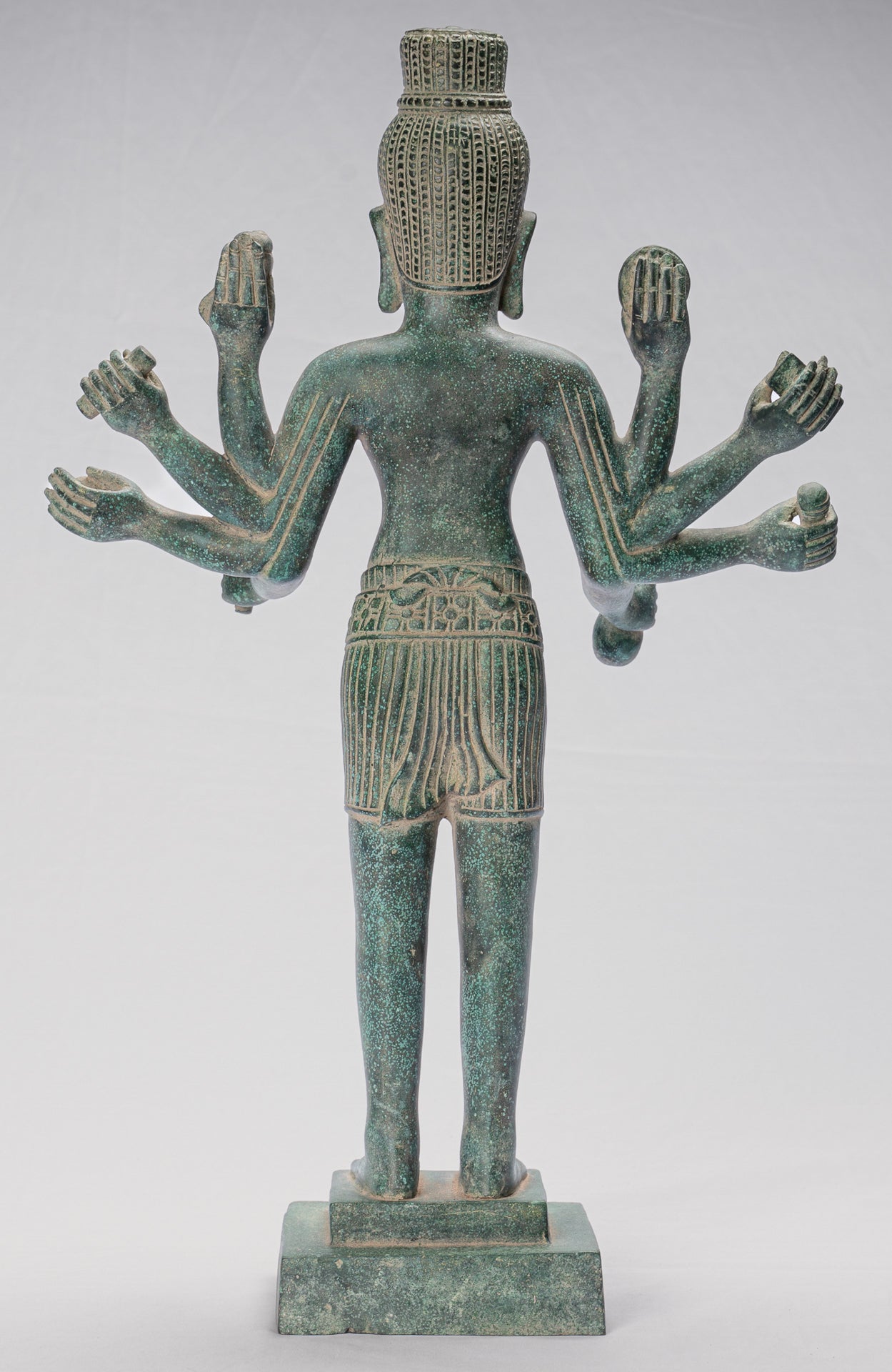 Antique Khmer Style Bronze Bayon Style Standing Lokeshvara Statue - 54cm/22"