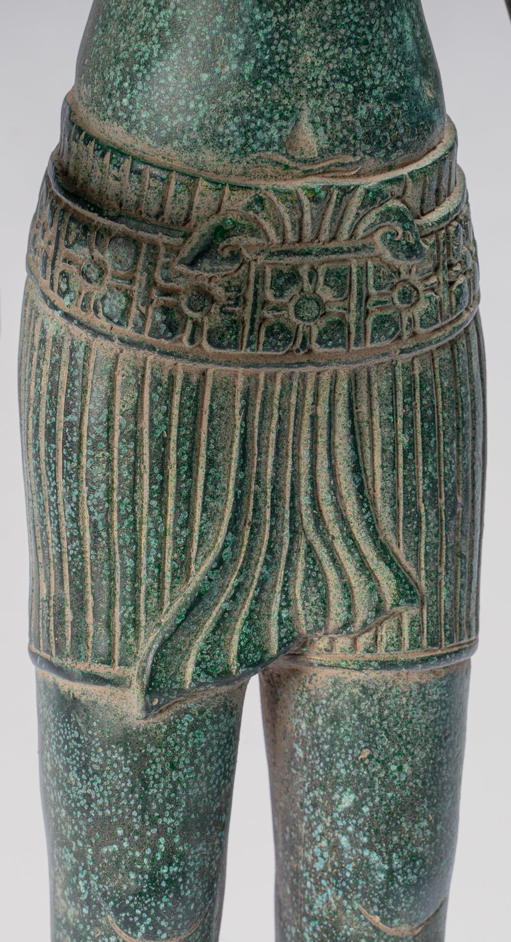 Antique Khmer Style Bronze Bayon Style Standing Lokeshvara Statue - 54cm/22"