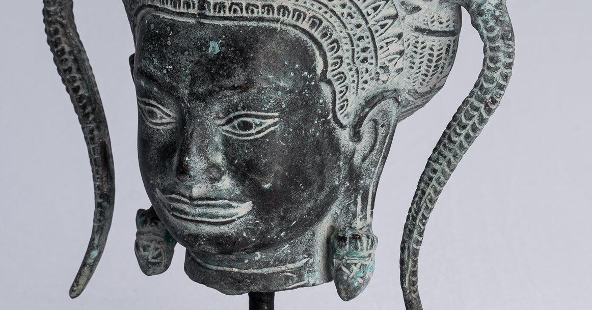 Apsara - Antique Khmer Style Bronze Angkor Wat Apsara or Angel Statue - 35cm/14"