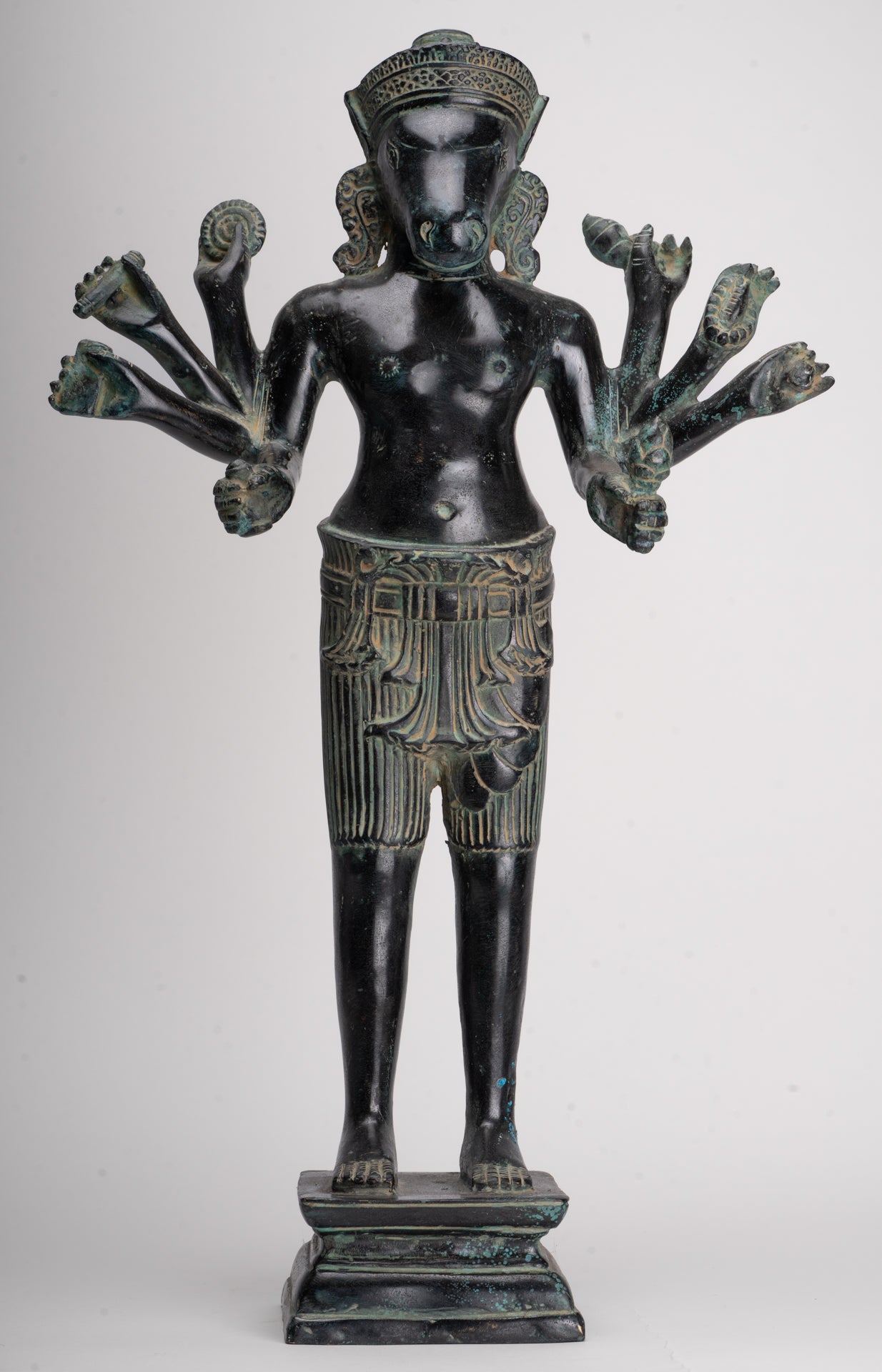 Kalkin Statue - Antique Khmer Style Mounted Bronze Hayagriva Kalkin Horse of Vishnu - 51cm/20"
