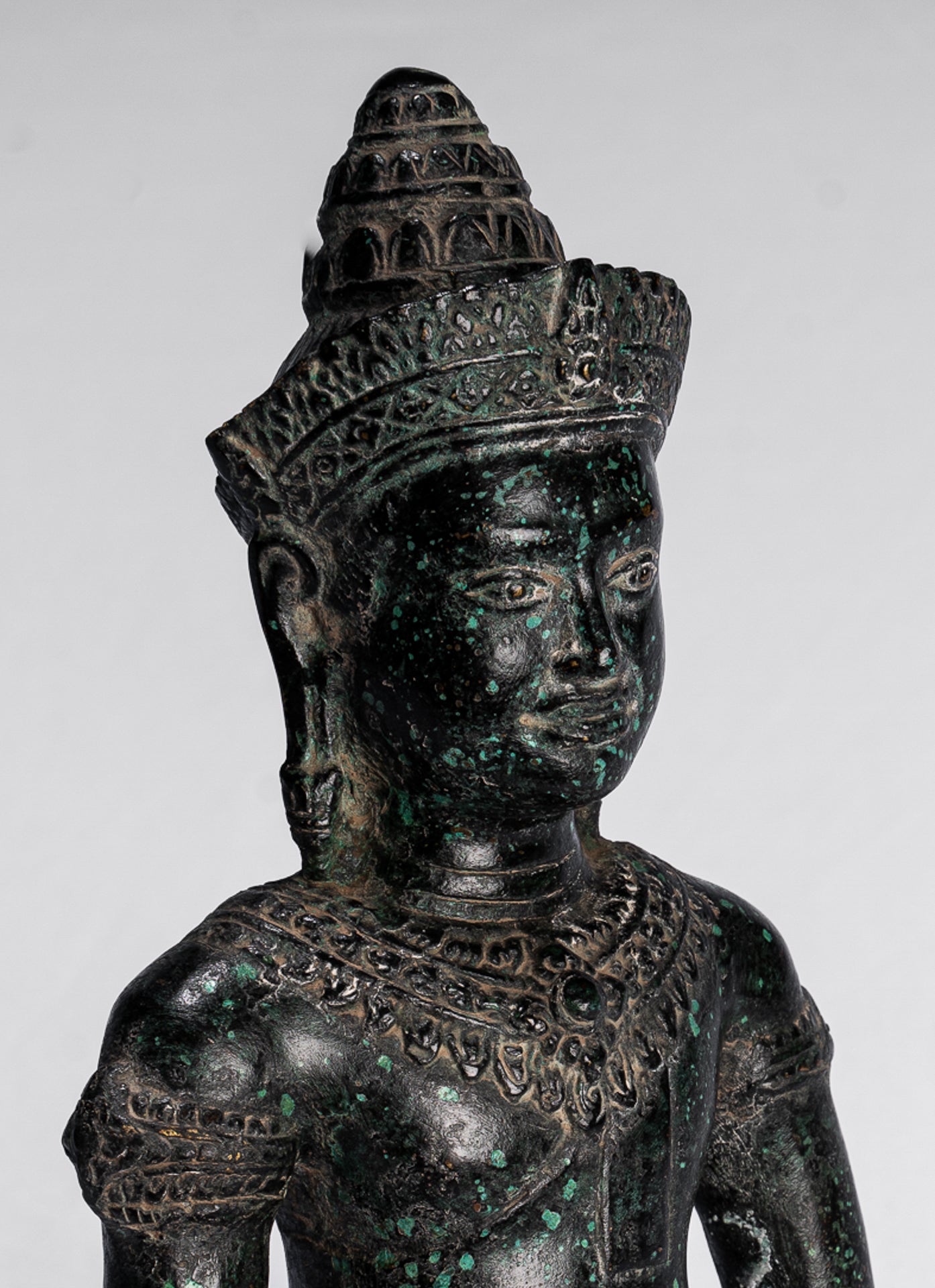 Buddha Statue - Antique Khmer Style Meditation Baphuon Buddha Statue - 24cm/10"