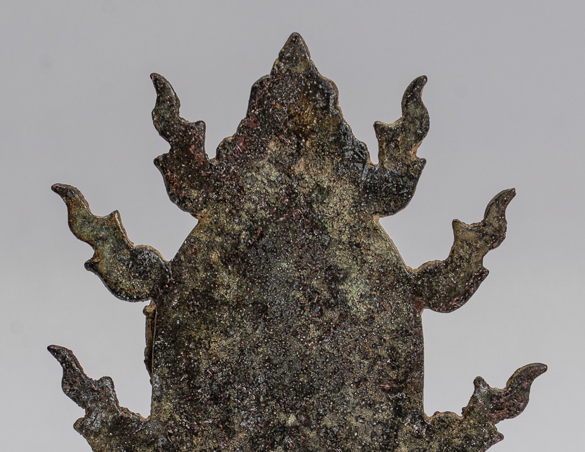 Tara Statue - Antique Java Style Majapahit Seated Bronze Devi Tara Statue - 13cm/5"