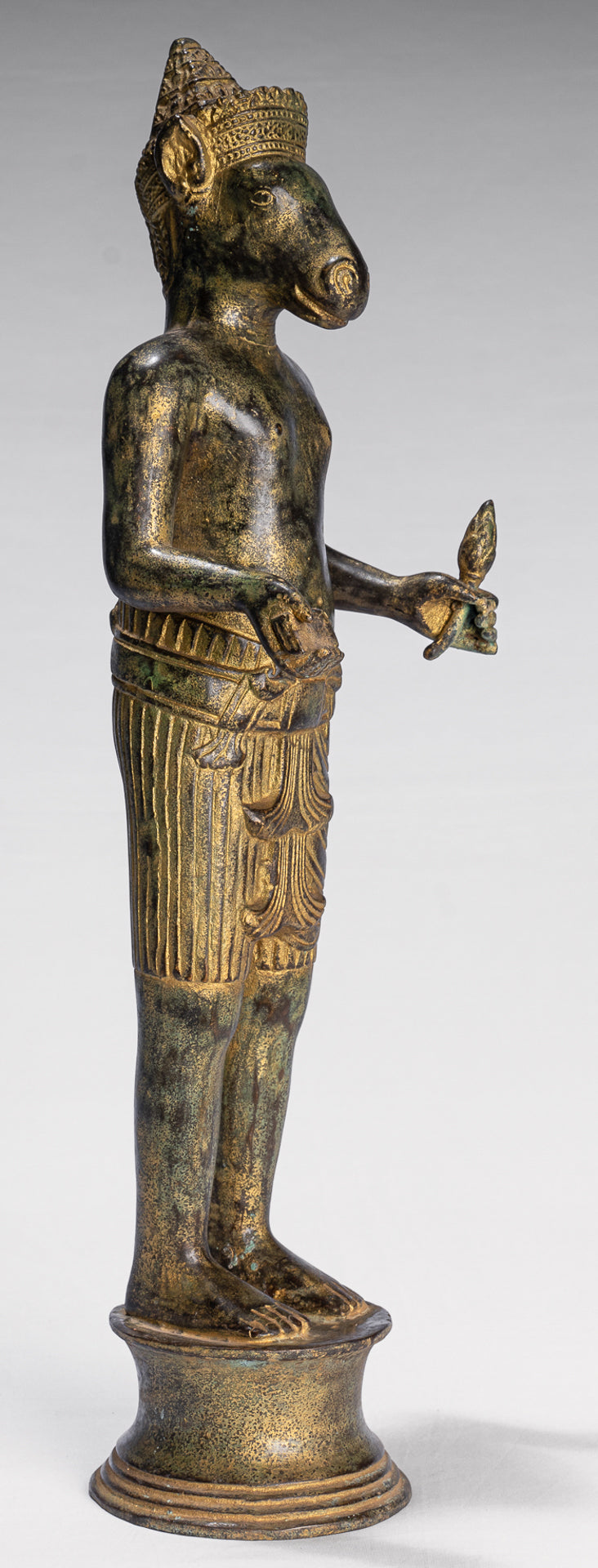 Kalkin Statue - Antique Khmer Style Standing Bronze Hayagriva Kalkin Horse of Vishnu - 47cm/19"