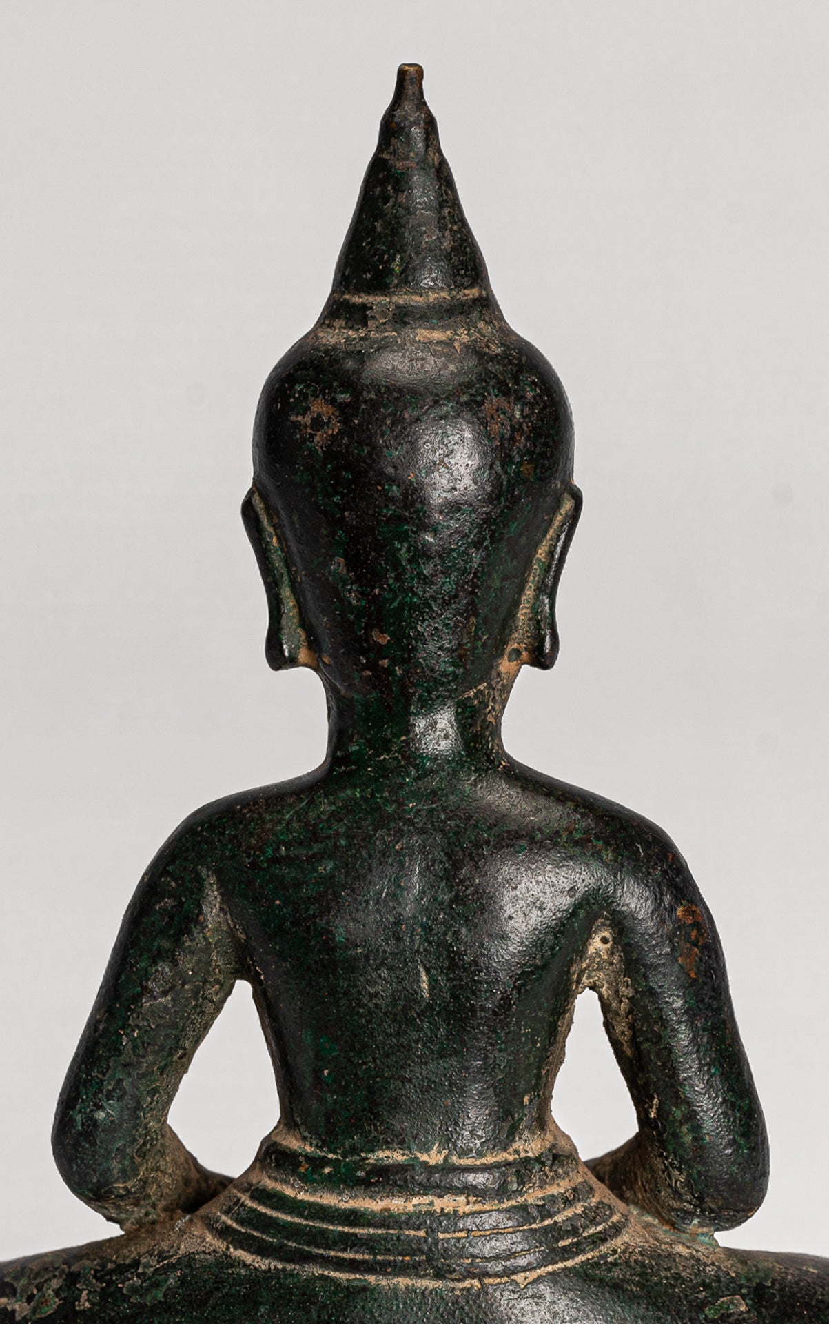 Buddha Statue - Antique Khmer Style Bronze Meditation Phnom Da Buddha Statue - 15cm/6"