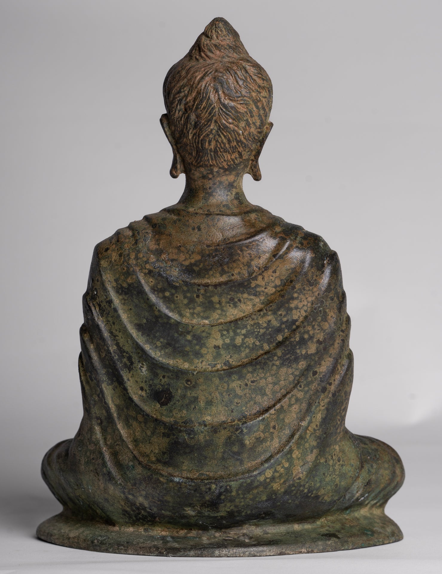 Indian Buddha Statue - Antique Gandhara Style Bronze Protection Buddha Statue - 26cm/10"