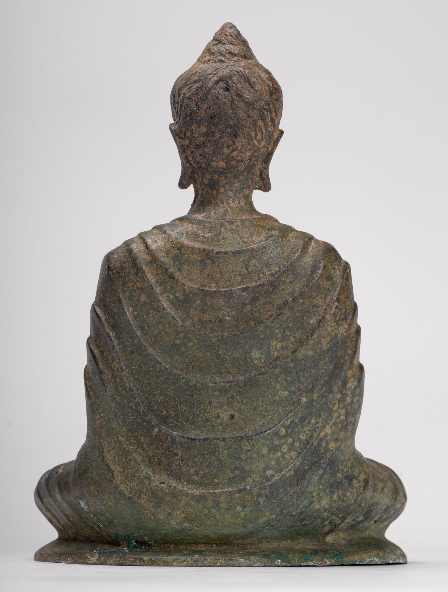 Indian Buddha Statue - Antique Gandhara Style Bronze Protection Buddha Statue - 25cm/10"