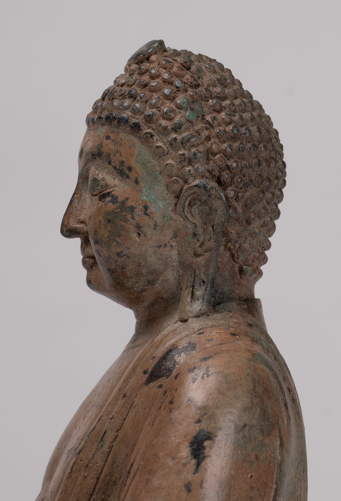 Japanese Buddha - Antique Japanese Style Bronze Seated Meditation Amitabha Buddha Statue - 18cm/7"