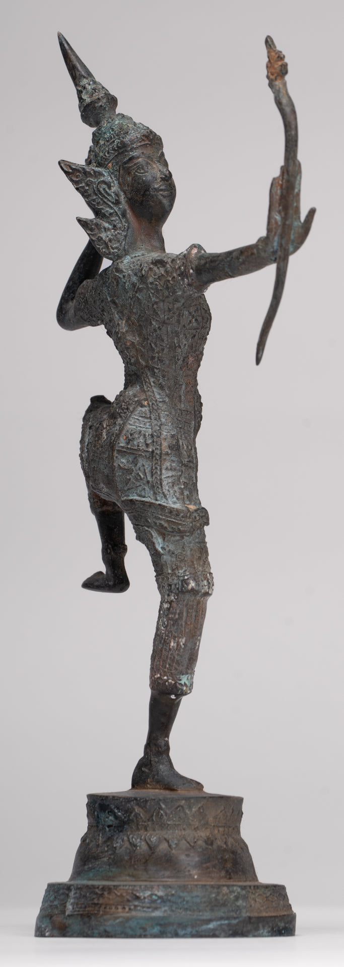 Rama Statue - Antique Thai Style Bronze Thai Rama - Avatar of Vishnu - 26cm/11"