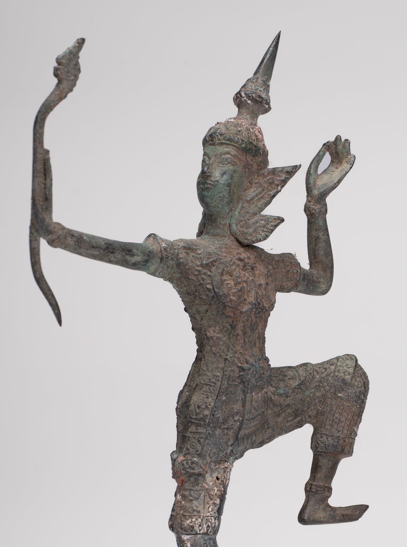 Rama Statue - Antique Thai Style Bronze Thai Rama - Avatar of Vishnu - 27cm/11"