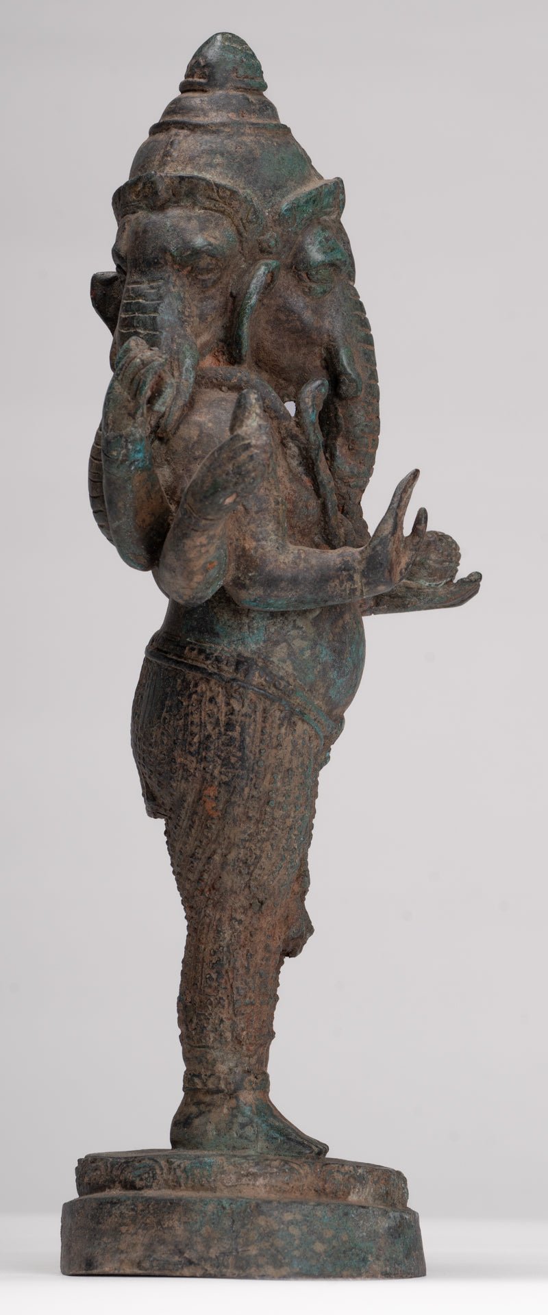 Ganesha Statue - Antique Thai Style Bronze Standing 6-Arm Ganesha Statue - 33cm/13"